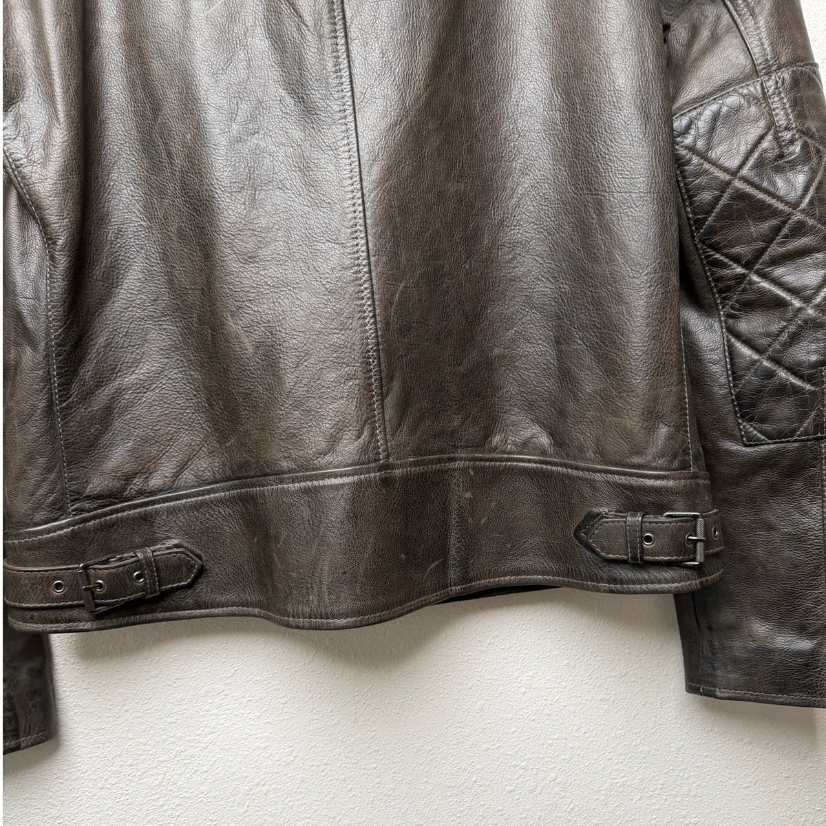 Belstaff Legacy Outlaw Brown Leather Cafe Racer Motorcycle Jacket Men's US 40