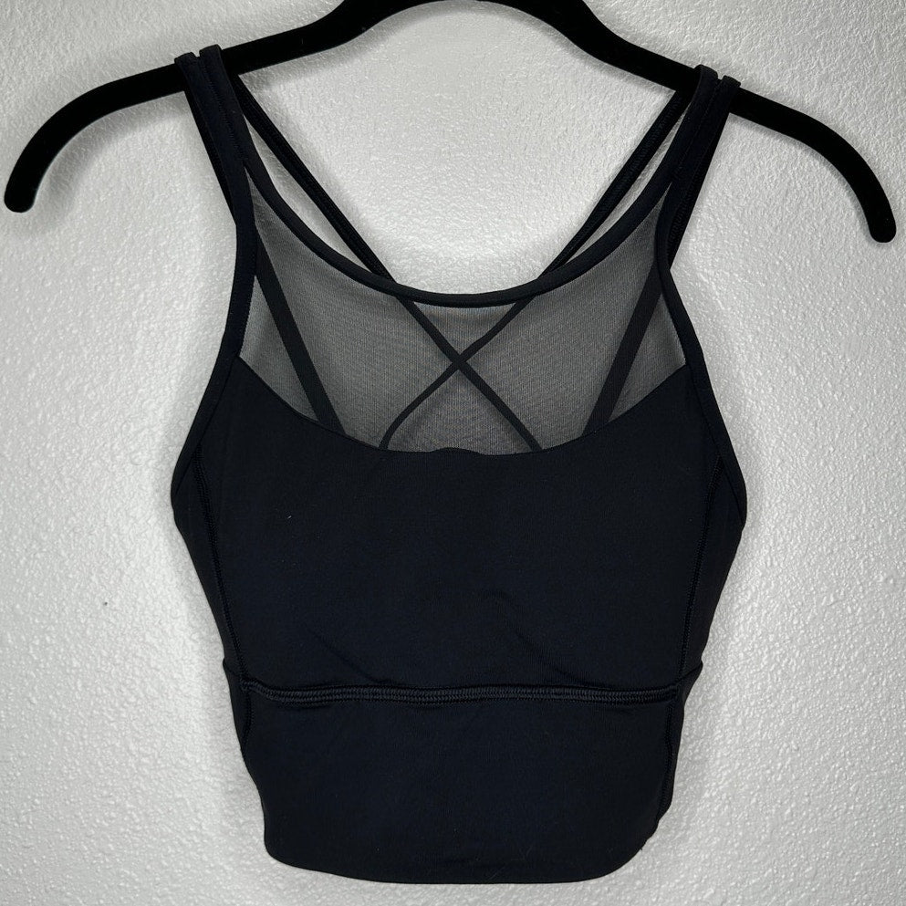Lululemon Black Clip In High Round Mesh Neck
