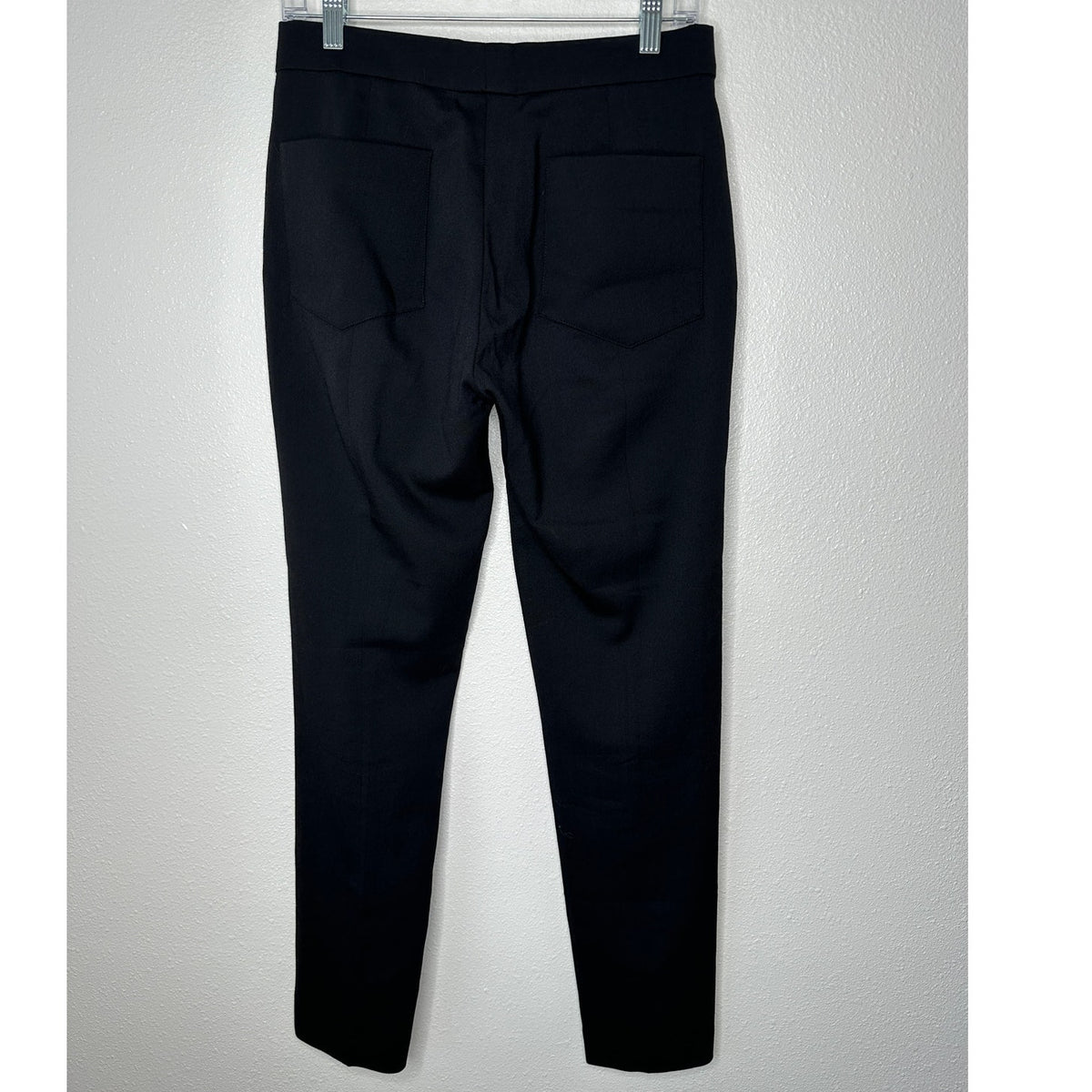 Chloe Black Wool Dress Slacks Slash Pockets Front Zip Trouser Pant 36 / 4