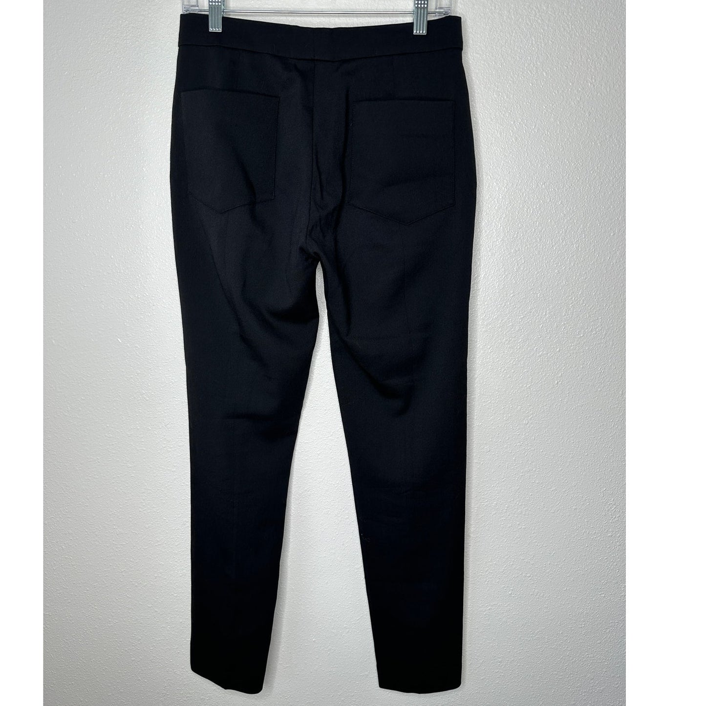 Chloe Black Wool Dress Slacks Slash Pockets Front Zip Trouser Pant 36 / 4