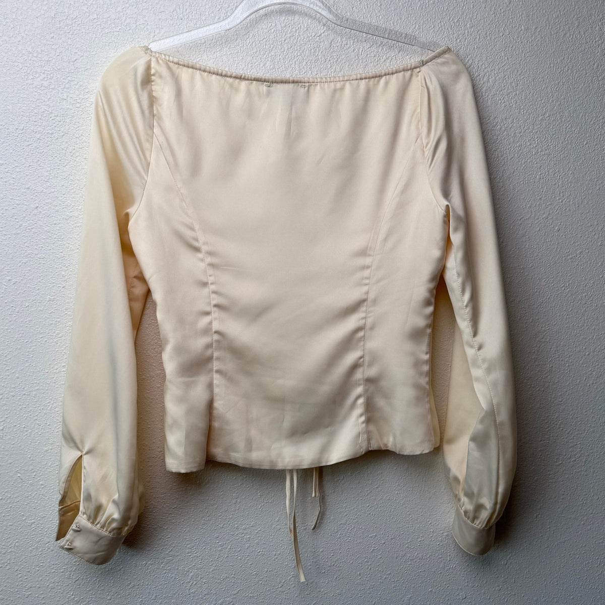 Majorelle Waldorf Top Buttercream Satin Tie Front Corset Blouse Size S