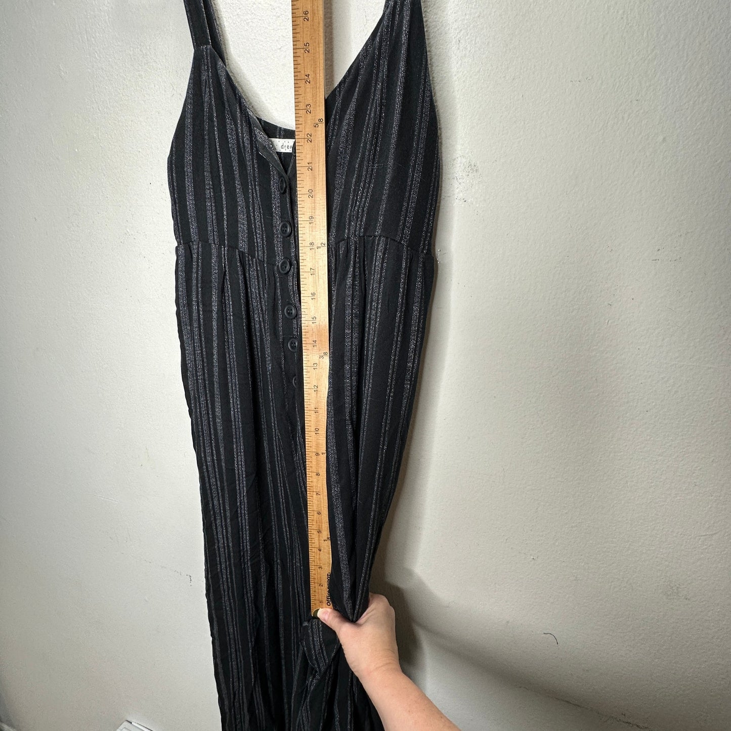 Dreamers Black & White Pinstripe Wide Leg Crop Romper Jumpsuit S