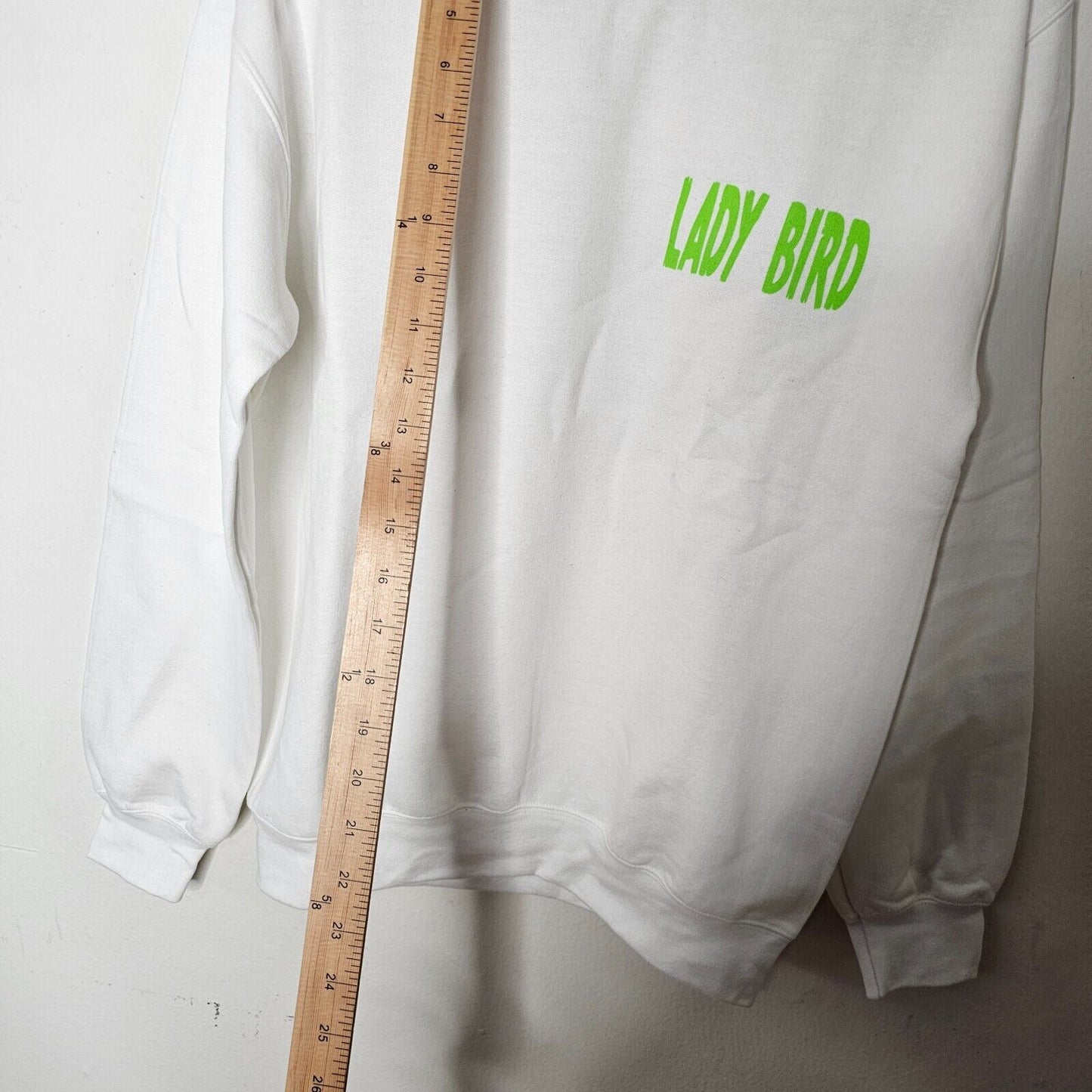 NWOT Jesse Jo Stark Lady Bird Graphic Pullover Crewneck White Sweatshirt Small