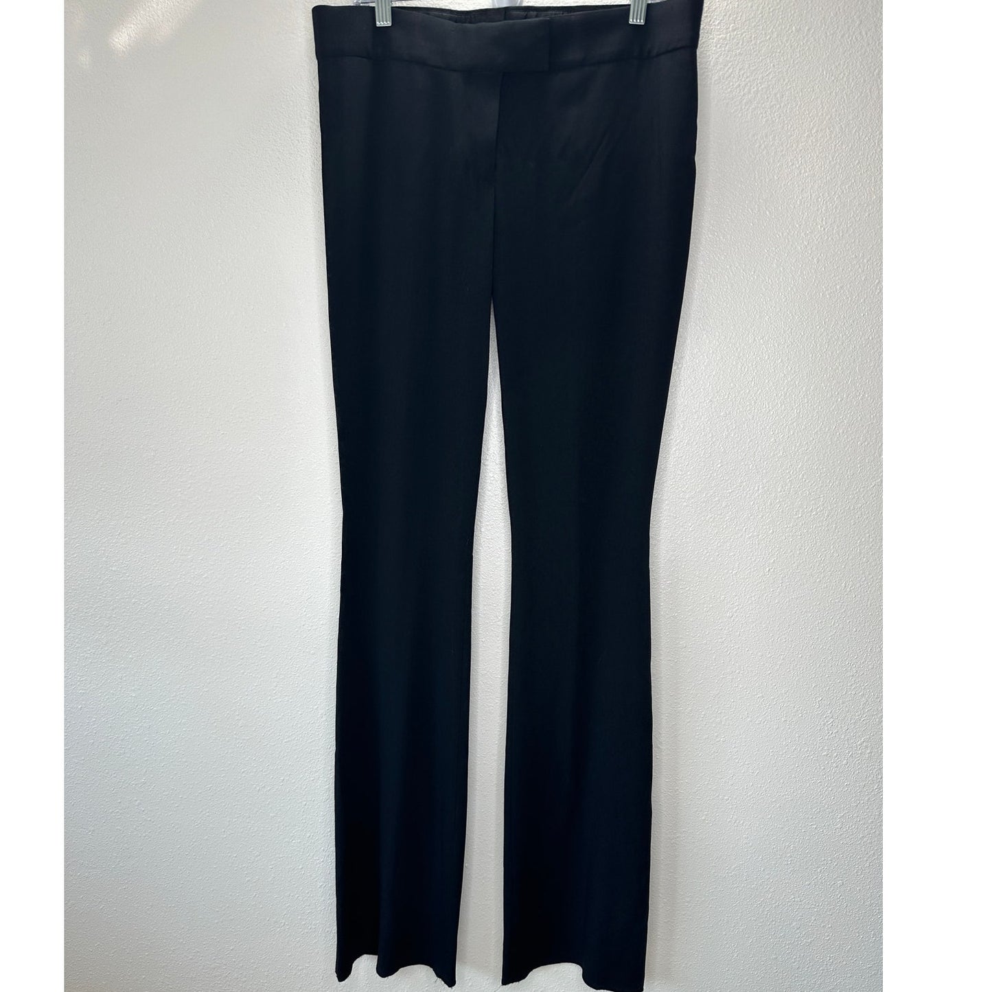 Tom Ford Black Viscose Blend Slight Flare Long Dress Pants 46 / 12
