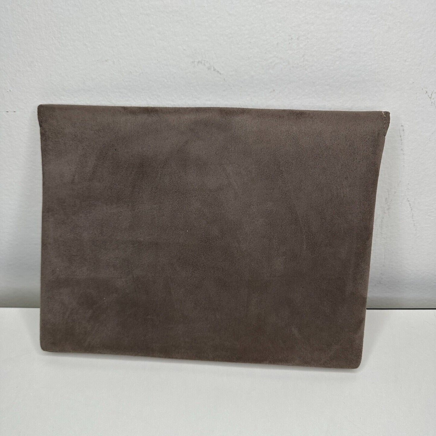 Shiraleah Mocha Suede Clutch Purse Cute Appliqué Owl Silk Zip Lining