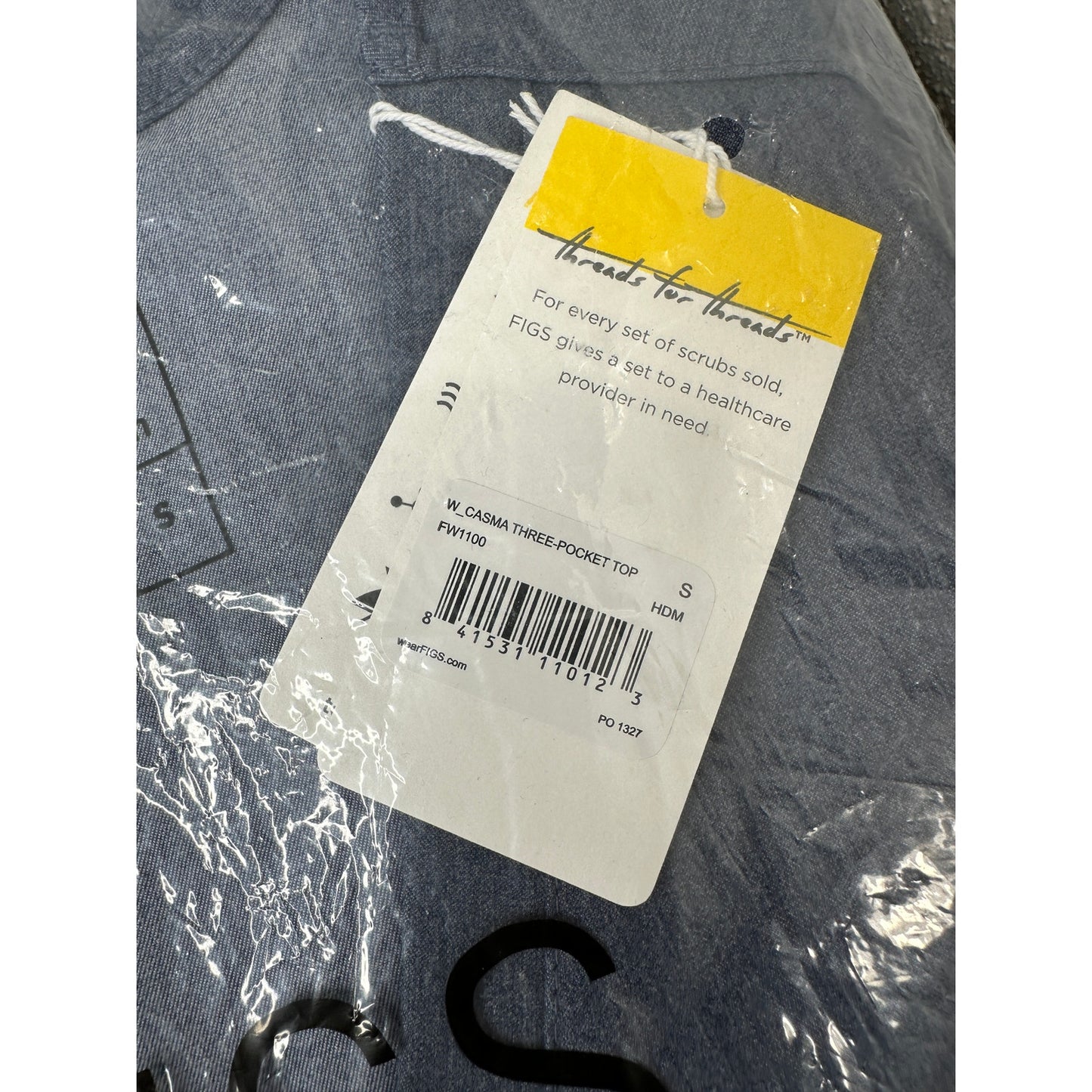 NWT Blue Denim Casma 3 Pocket Classic Fit V-Neck Scrub Top S