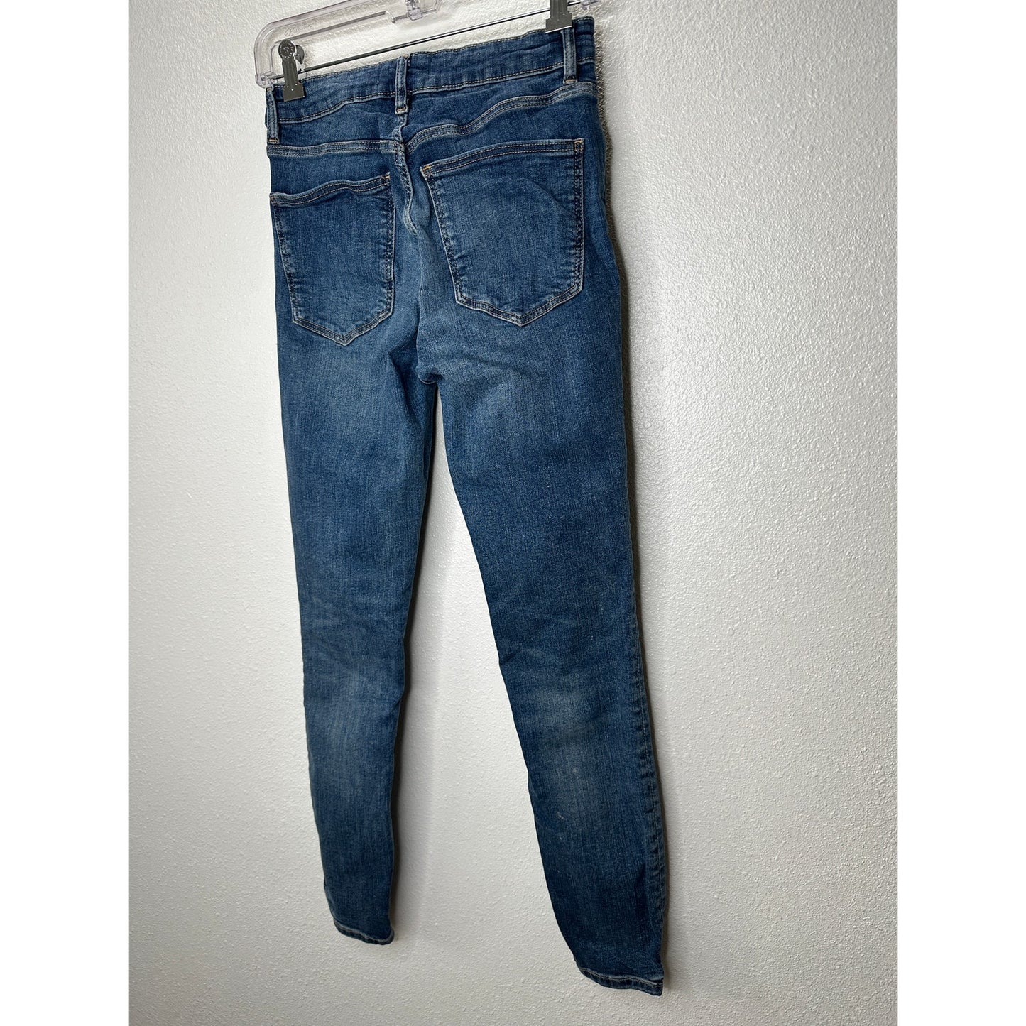 Zara Dark Medium Blue Wash High Waist Skinny Jeans 6