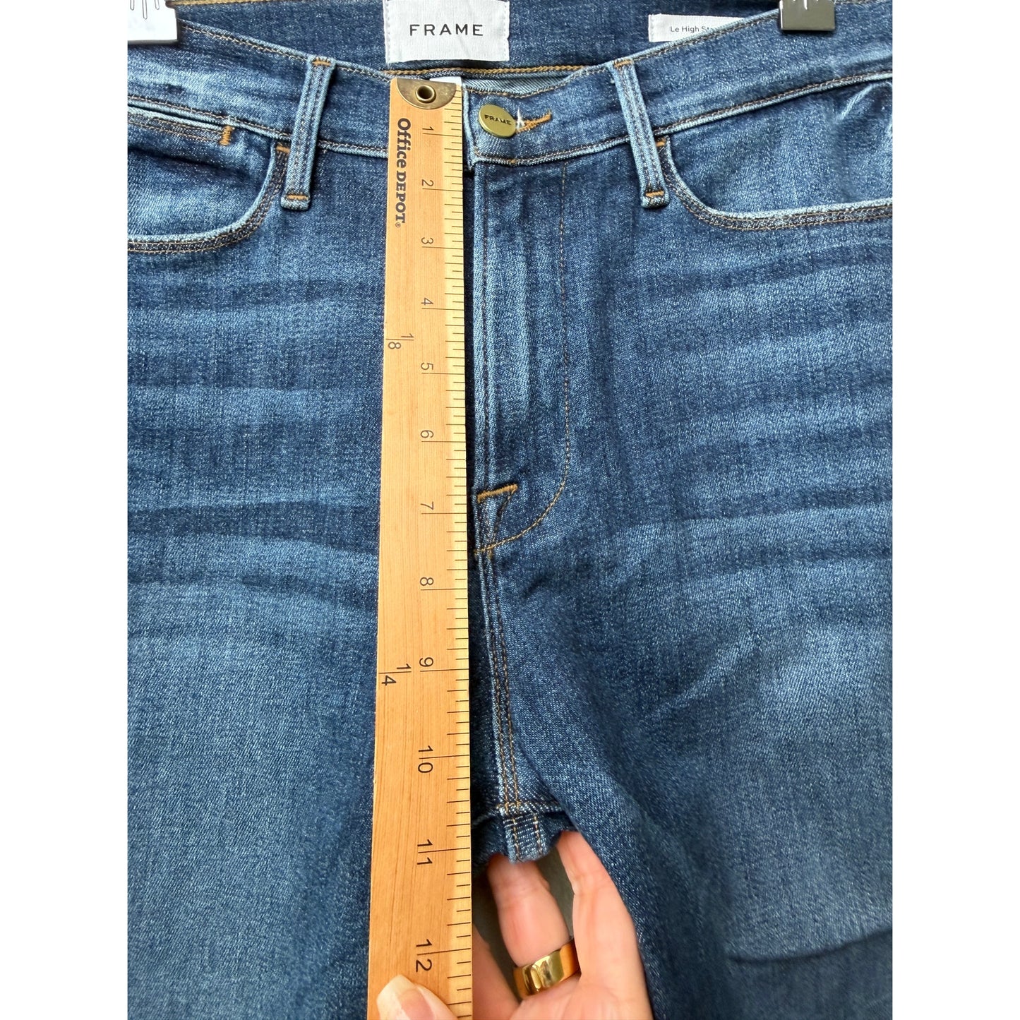 NWT FRAME Blue Le High Straight Jeans Bestia High Rise Denim