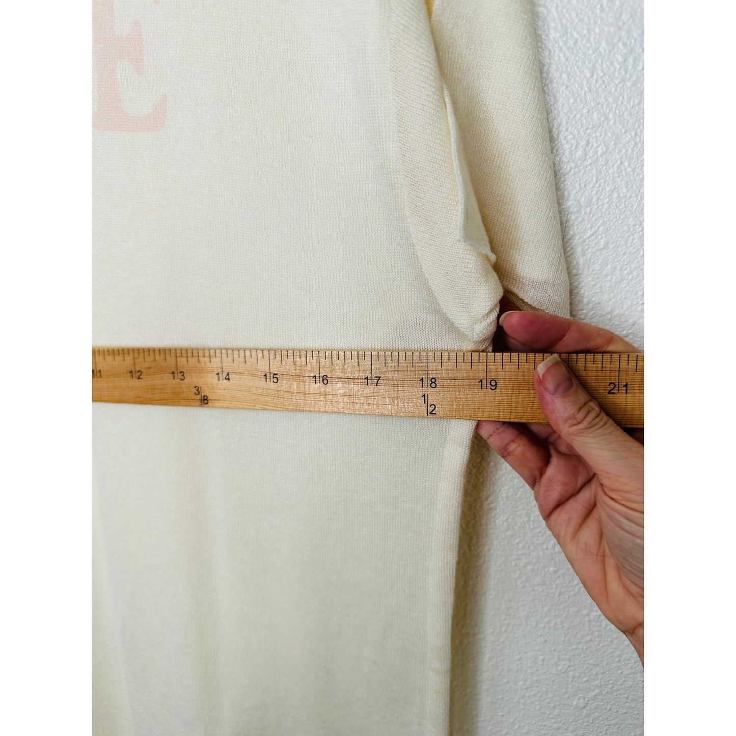 The Elder Statesman Cream with Pink Rose Graphic Cashmere Silk Blend Sweater M
