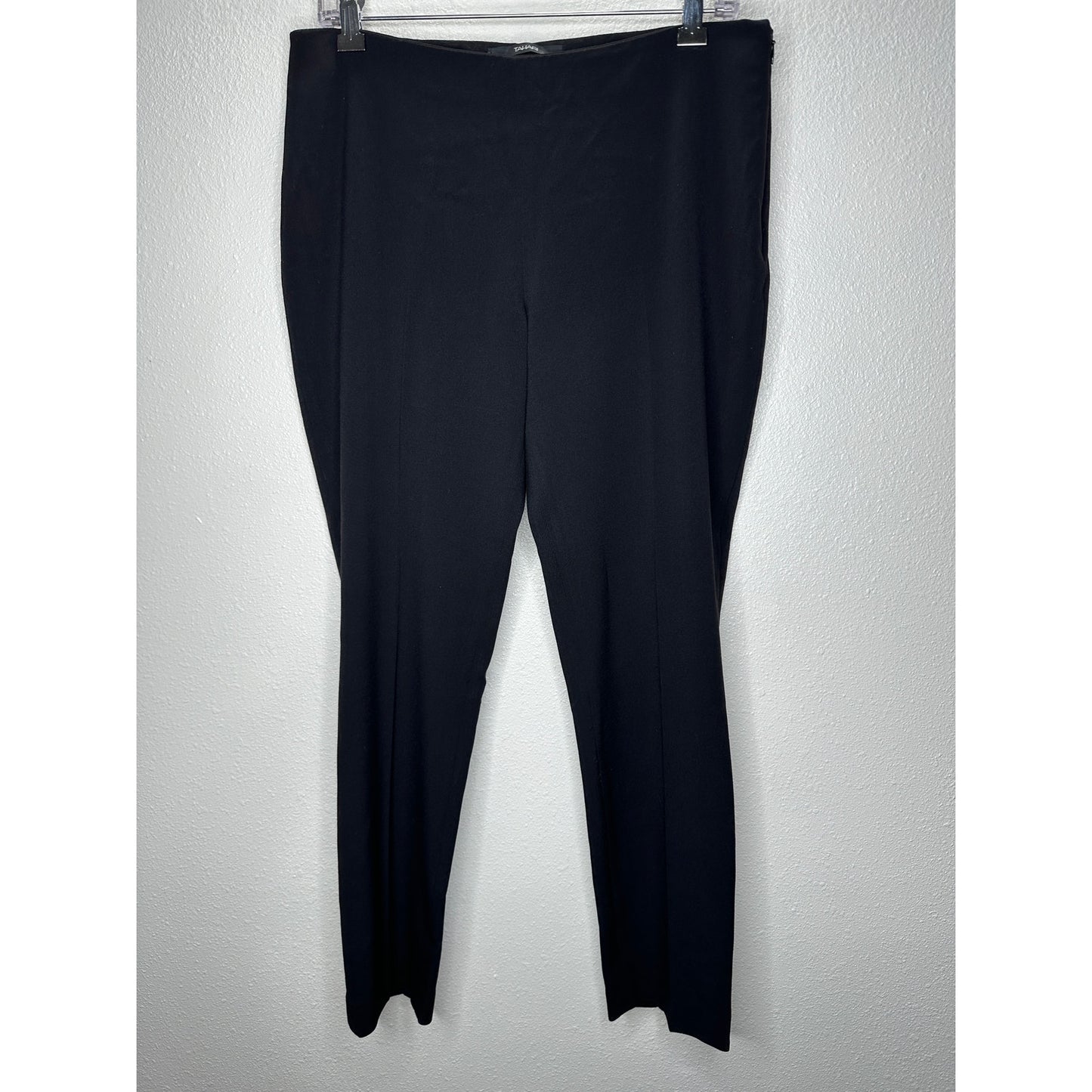 Tahari Black High Waist Straight Leg Size Zip Trouser Pant 6