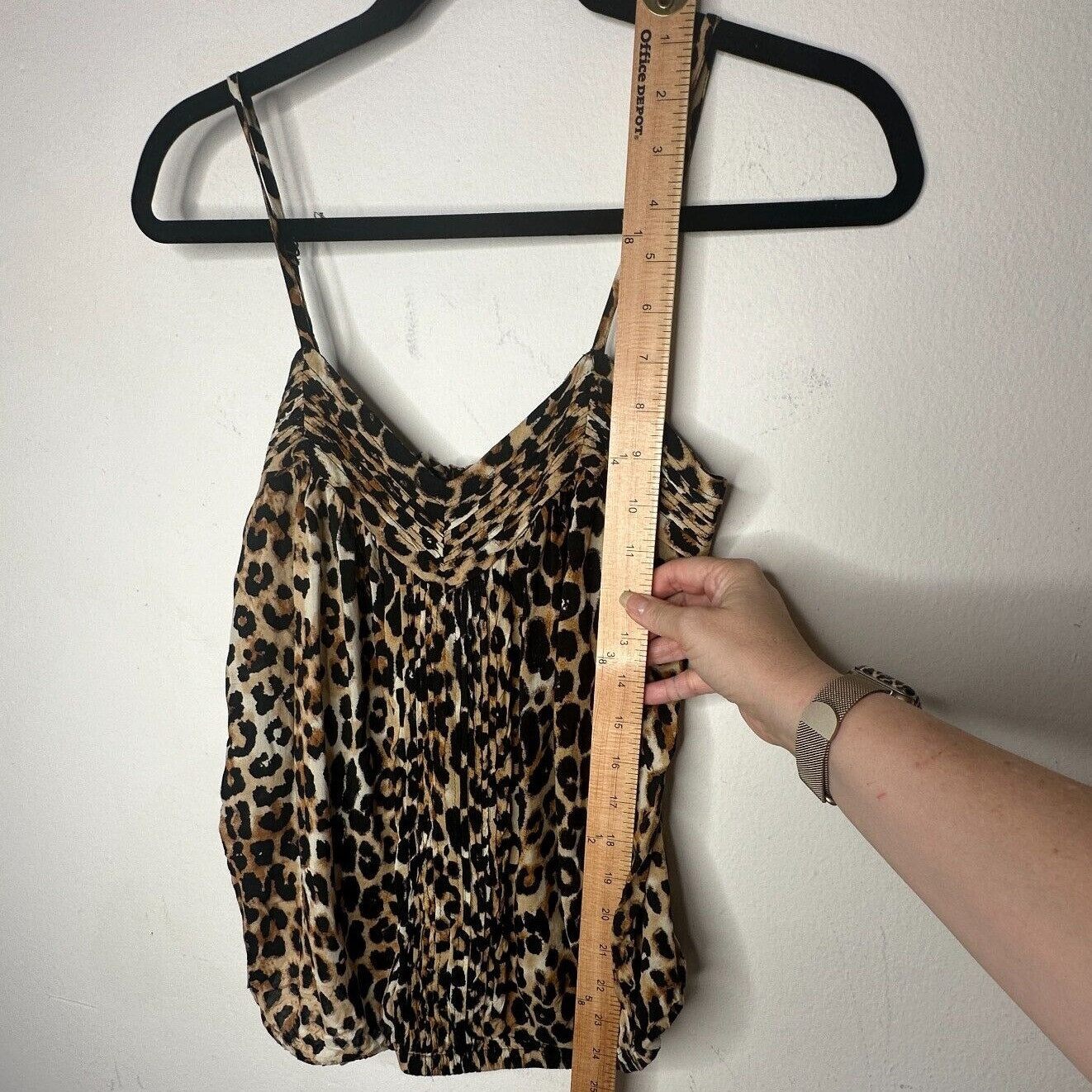 Express Cheetah Print Cami Top Front Bodice Ruched Elastic Waist Hem Small