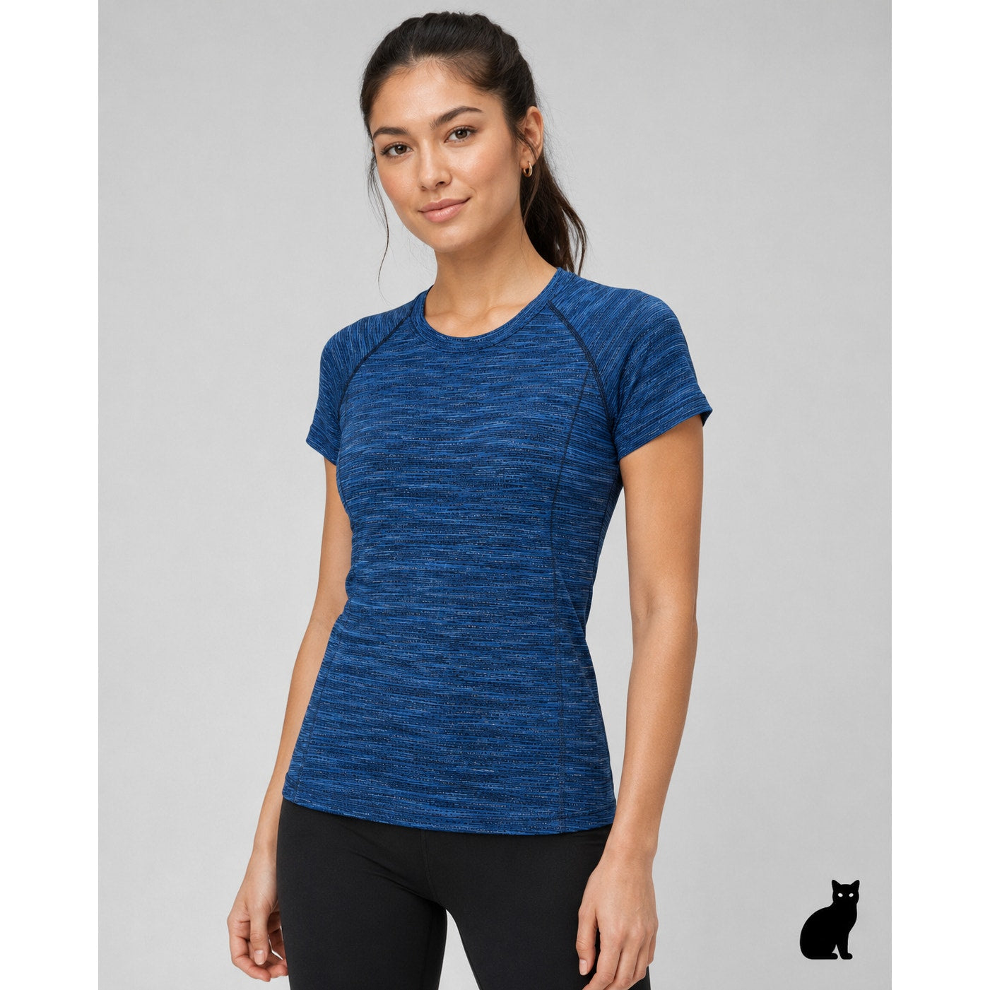 Lululemon Blue & Black Stripe Swiftly Tech Short Sleeve Tee
