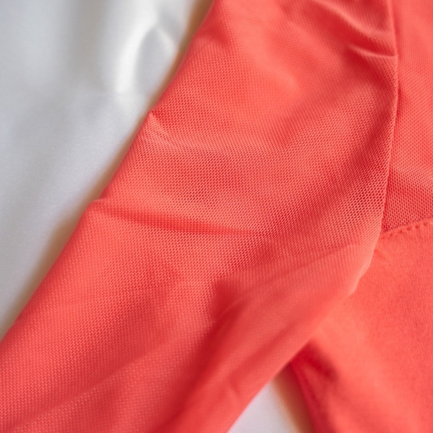 NWT Cute Peach Coral Sheer Heart Design Crop Top Blouse 3/4 sleeve Medium