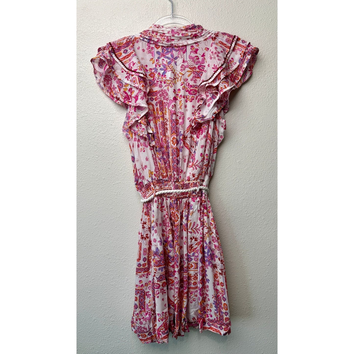 NWT Poupette St Barth Bice Pink Womens Mini Dress S