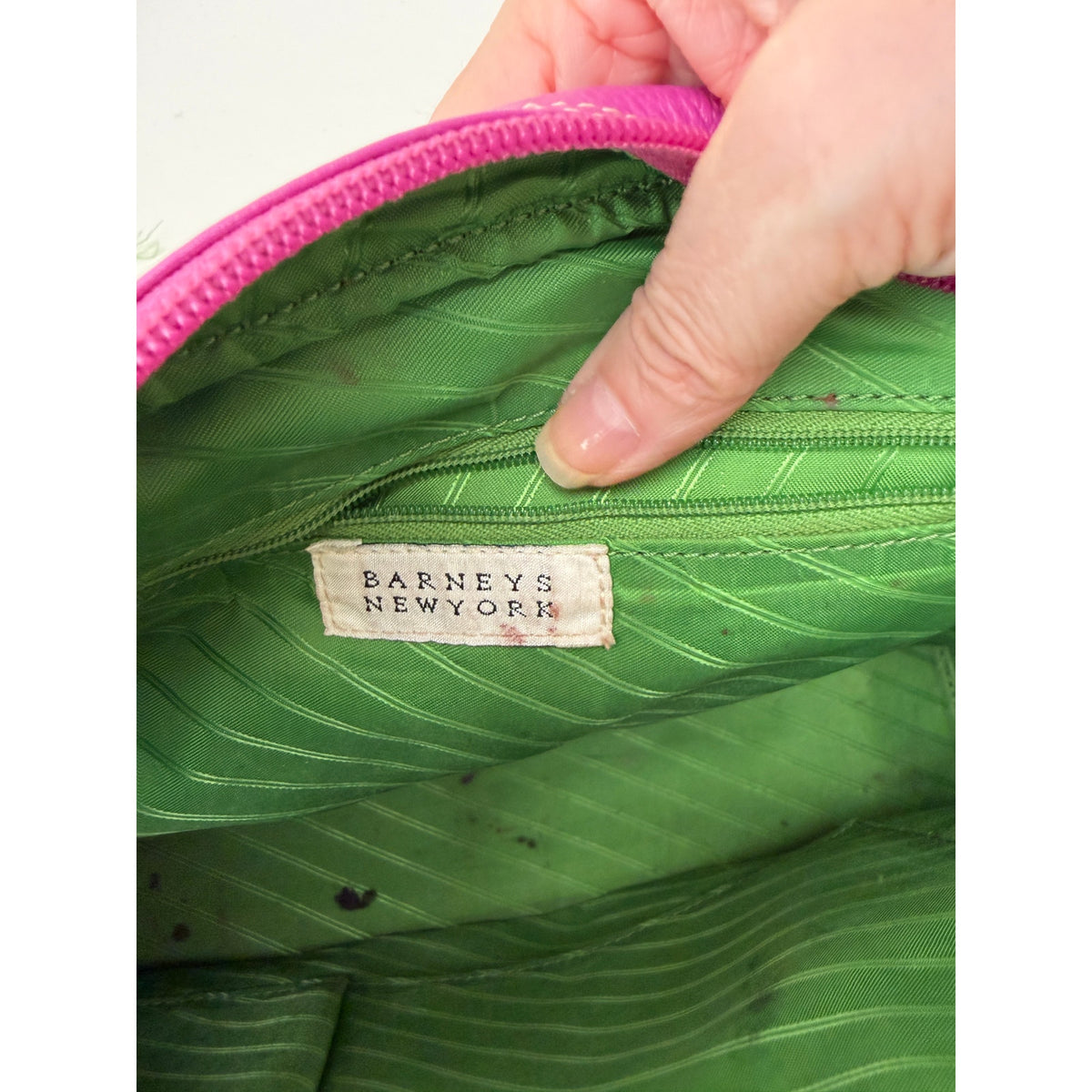 Barneys New York Magenta Buckle Satchel Bag Women's