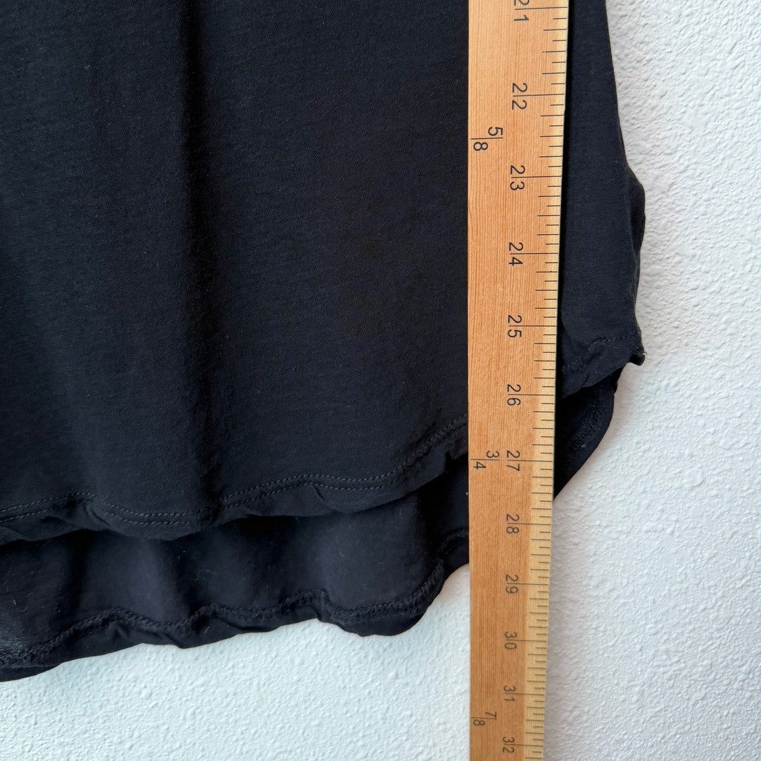 James Perse Black Longline Scoop Neck Tank Top Size 1