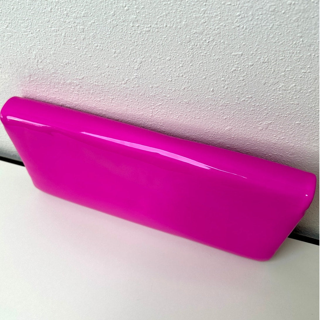 Valentino Hot Pink Patent Leather Large Envelope Clutch