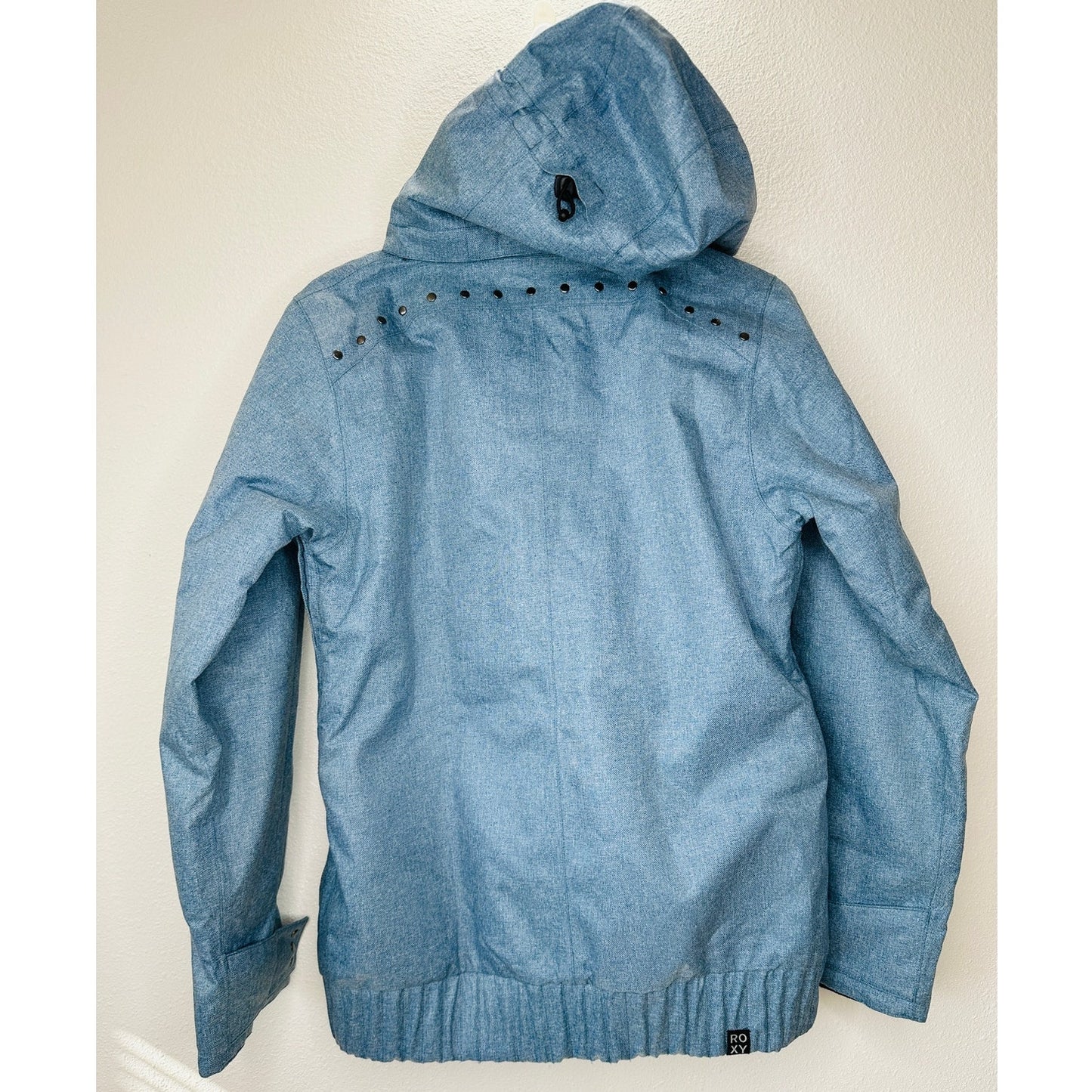 Roxy Kjersti Buaas Retro Blue Denim Removable Hood Zip Jacket S