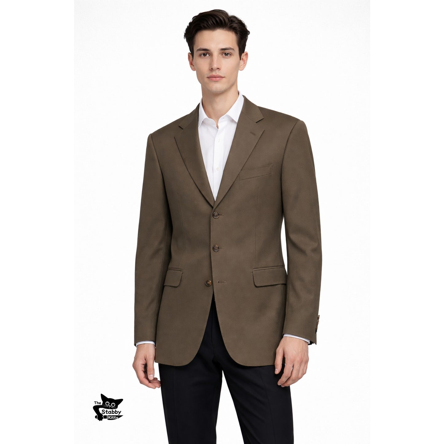 Hugo Boss Men’s Olive Green Super 100 3-Button Blazer Jacket