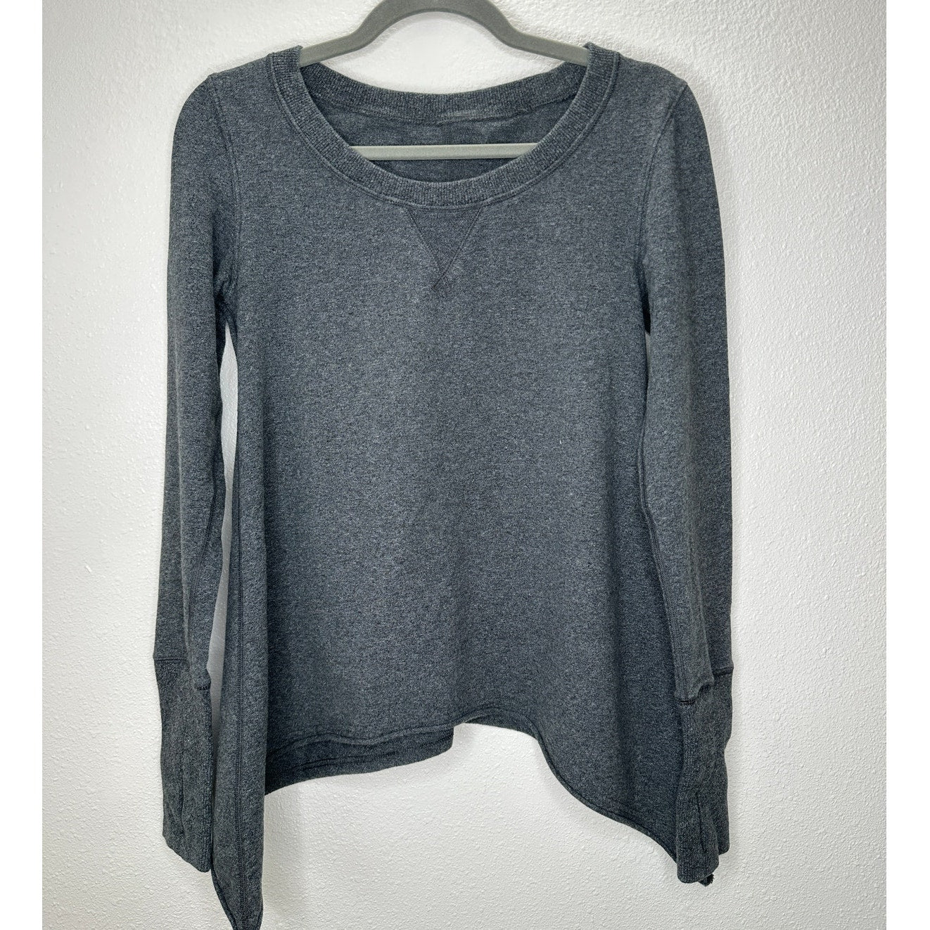 Lululemon Athletic Gray Tea Lounge Pullover Sweater Asymmetrical Hem 6