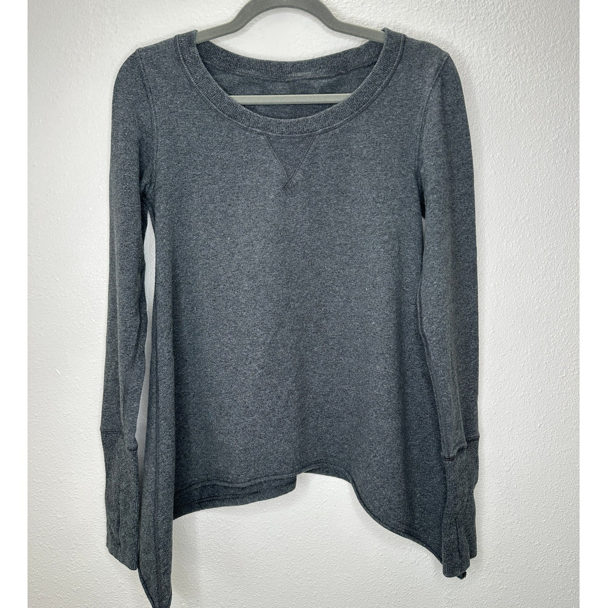 Lululemon Athletic Gray Tea Lounge Pullover Sweater Asymmetrical Hem 6