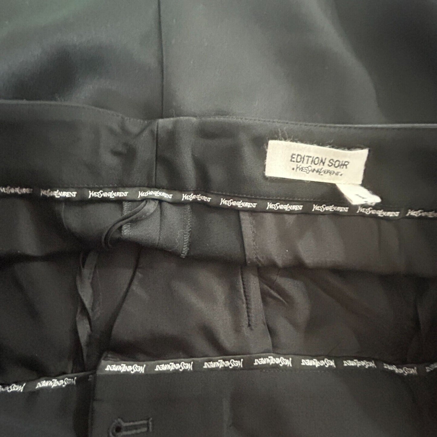 Yves Saint Laurent Black Edition Soir Straight Leg Crease Tuxedo Pant 40 / 6