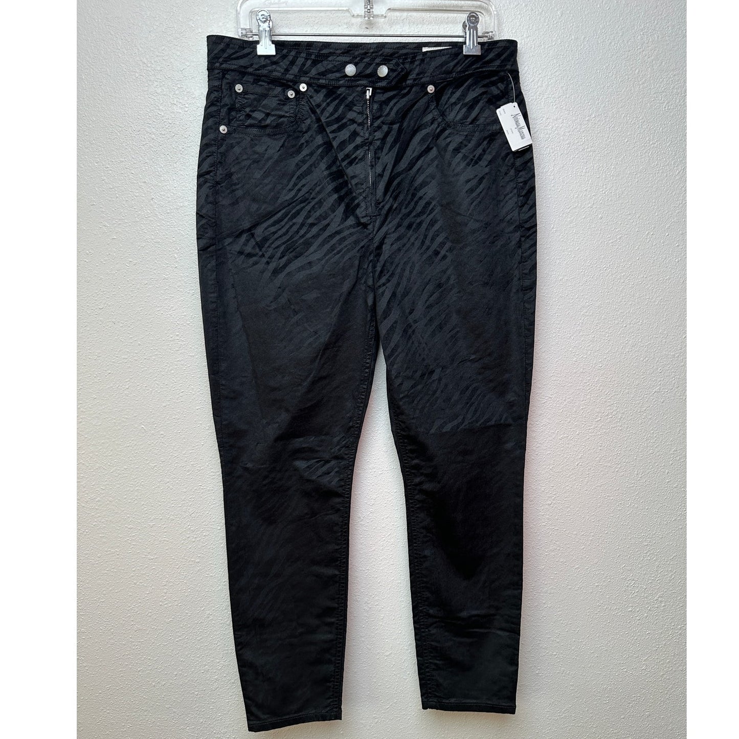 NWT Rag & Bone Nina High-Rise Ankle Skinny Pants Black Zebra 32