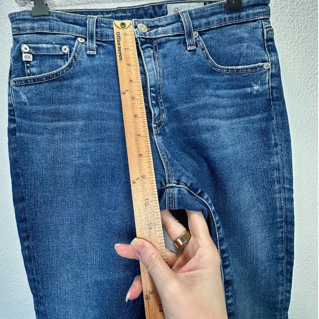AG-ED Adriano Medium Light Wash Prima Crop Cigarette Leg Jeans 30