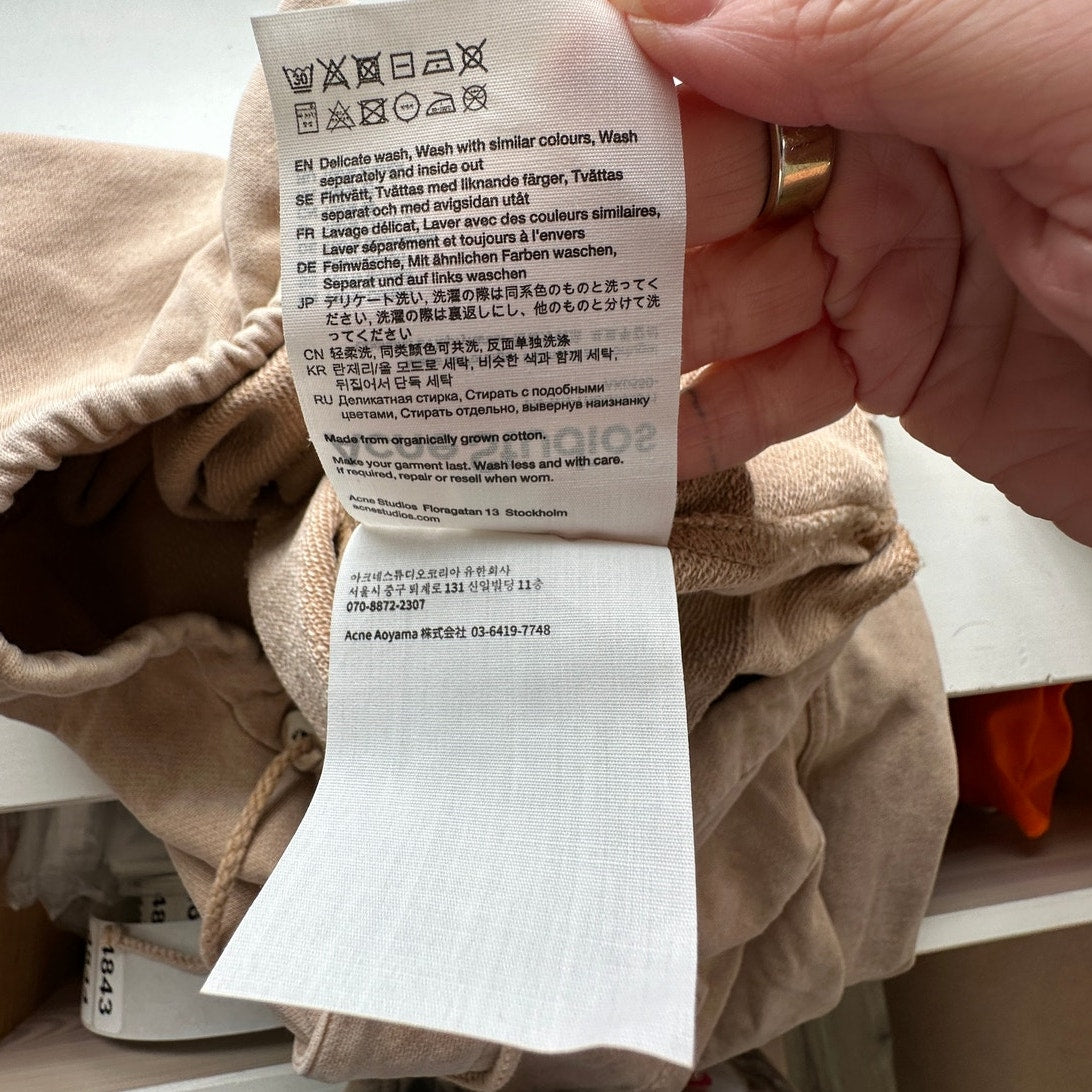 Acne Studios Mens Tan Wide Leg Cargo Sweat Pants M