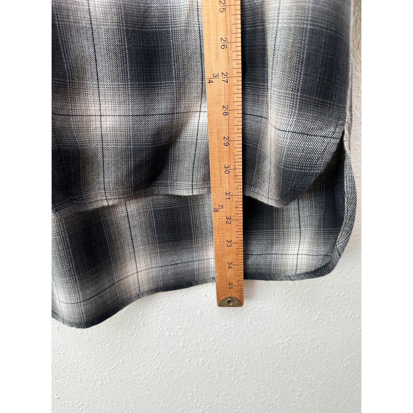 Adaptation Rose Embroidered Plaid Longline Shirt Dress Black White M