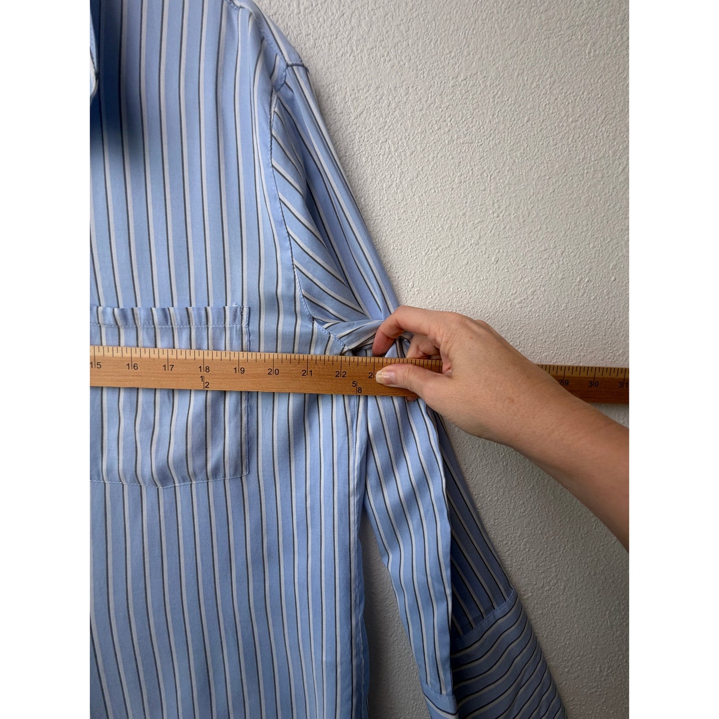 Treasure & Bond Blue Striped Boyfriend Shirt Womens XL