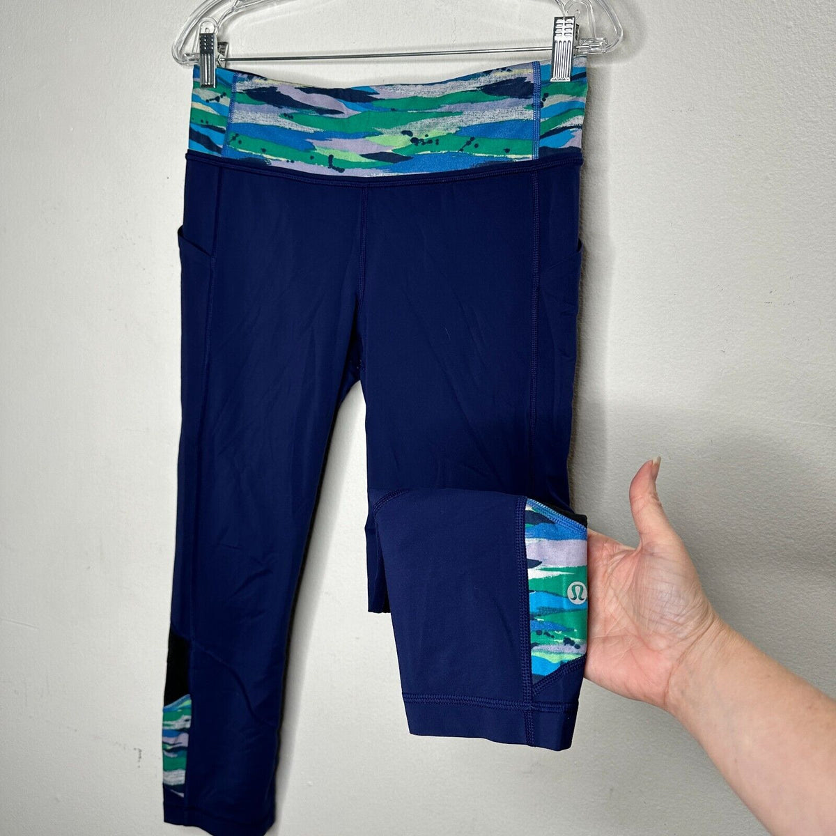 Lululemon Pace Rival Luxtreme Hero Blue Seven Wonders Multi Crop Legging 8
