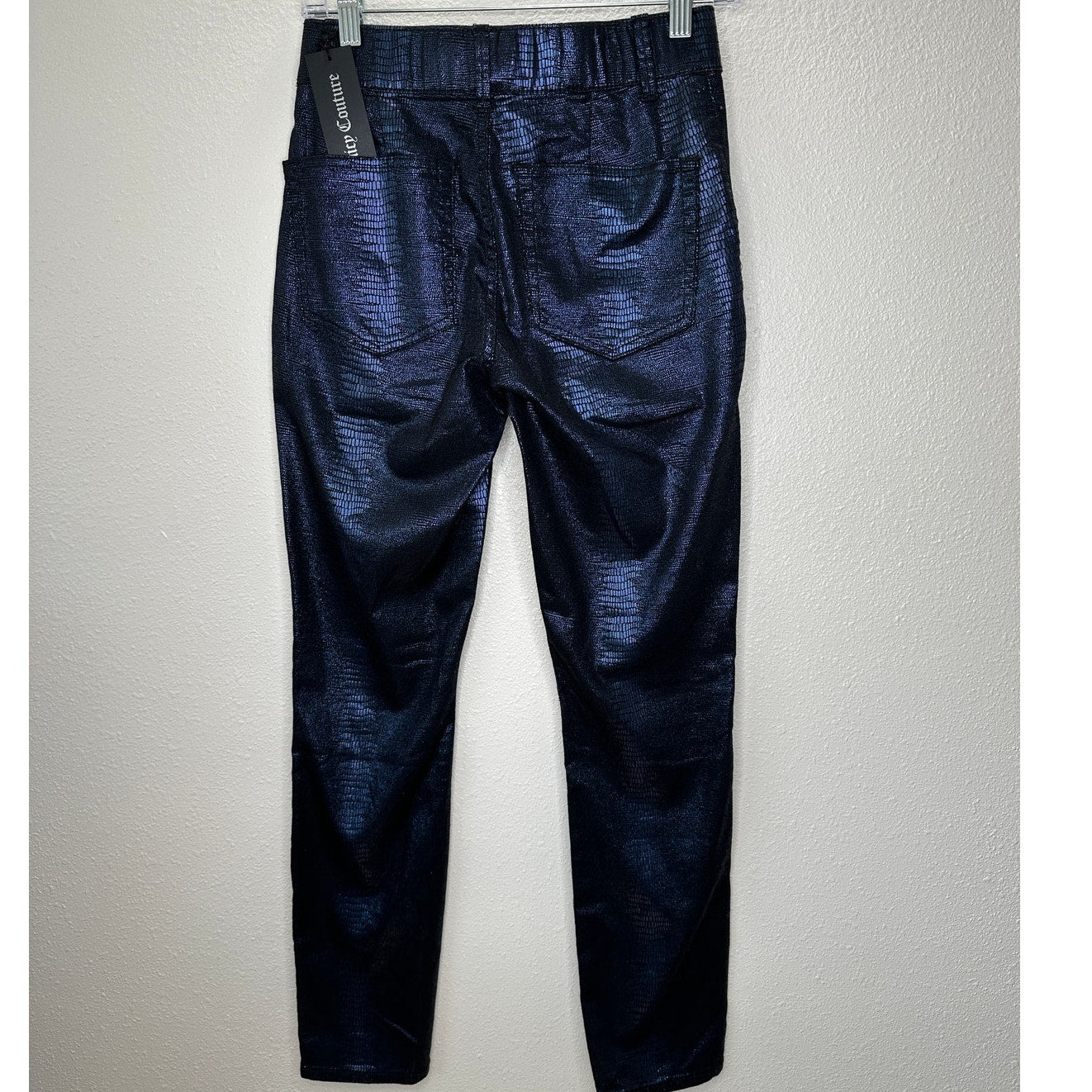NWT Juicy Couture Navy Black Metallic Snake Print Pull On Jegging 26