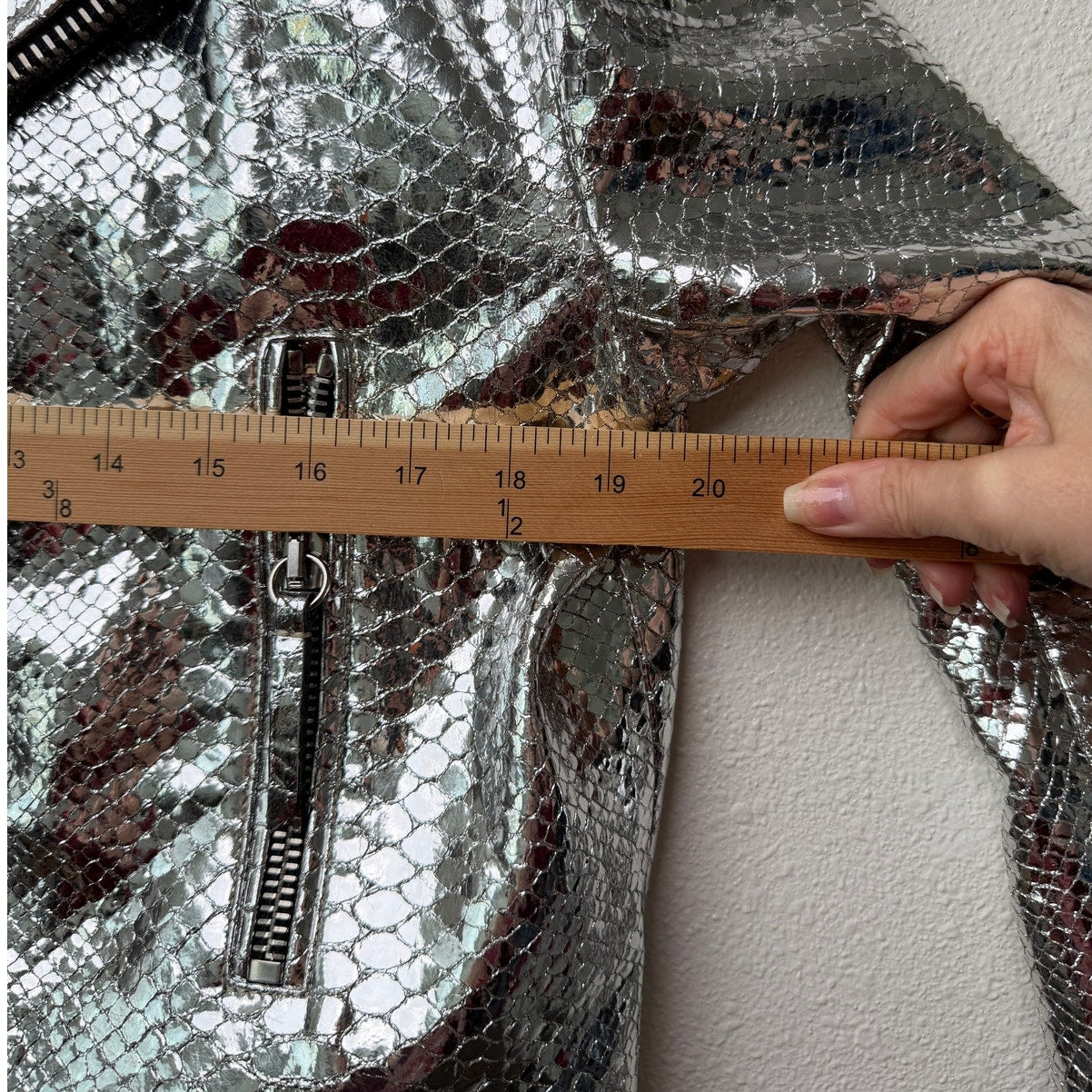 Giuseppe Zanotti Silver Python Moto Jacket Women's L
