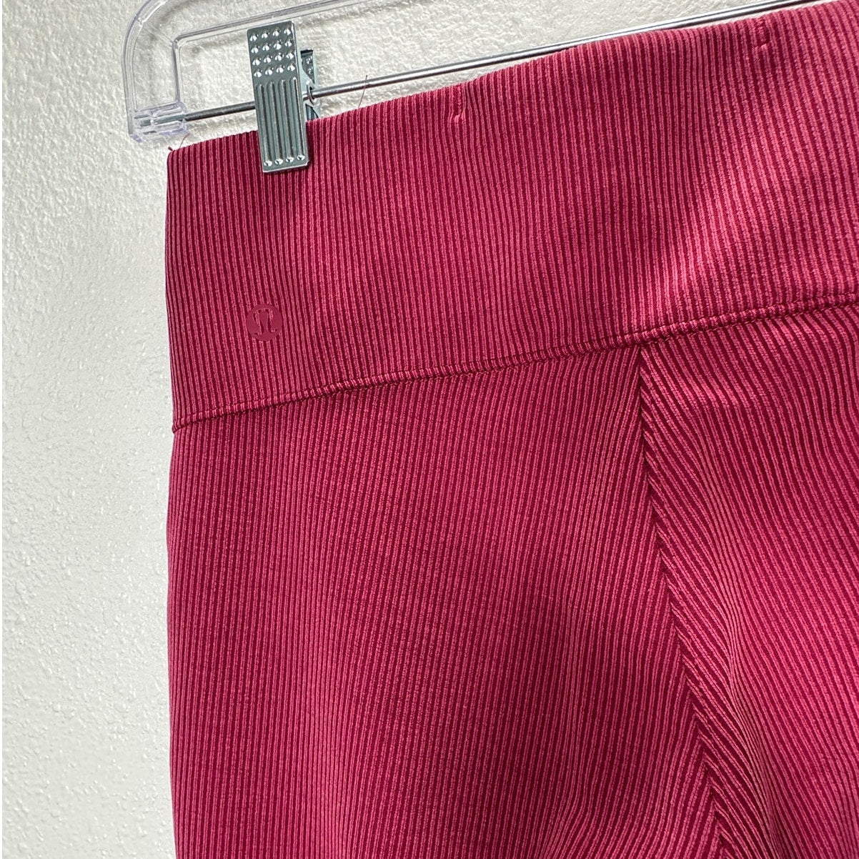 Lululemon Dark Pink Pomegranate Brushed Softstreme Ribbed Zip Flared Pant 4