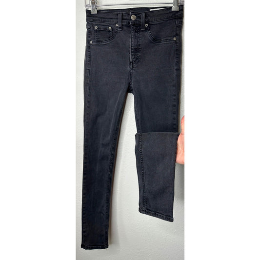 Rag & Bone Dark Gray High Rise Ankle Skinny Jeans 26