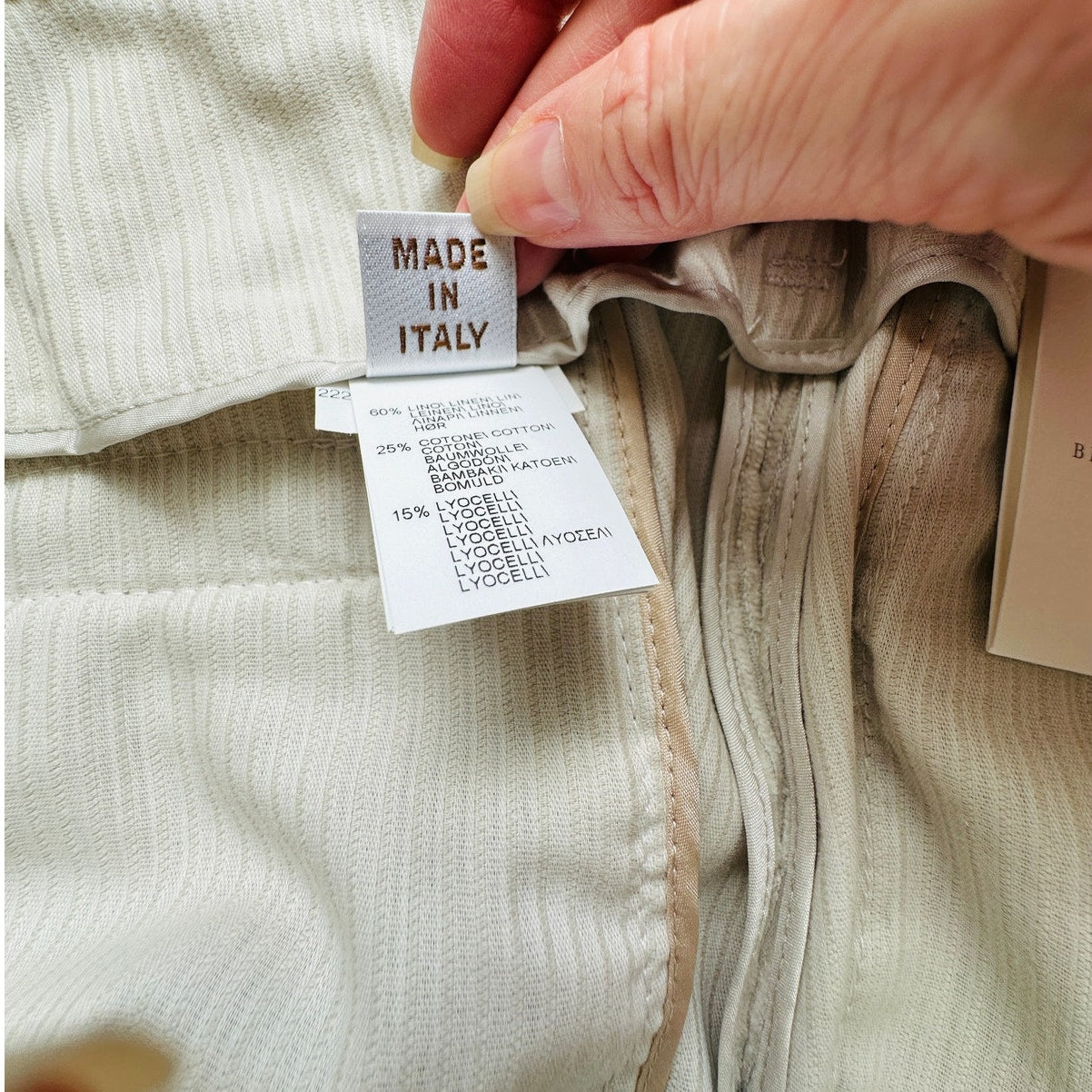 NWT Brunello Cucinelli Oversize Sand Beige Front Pleat Wide Leg Corduroy Pant 14