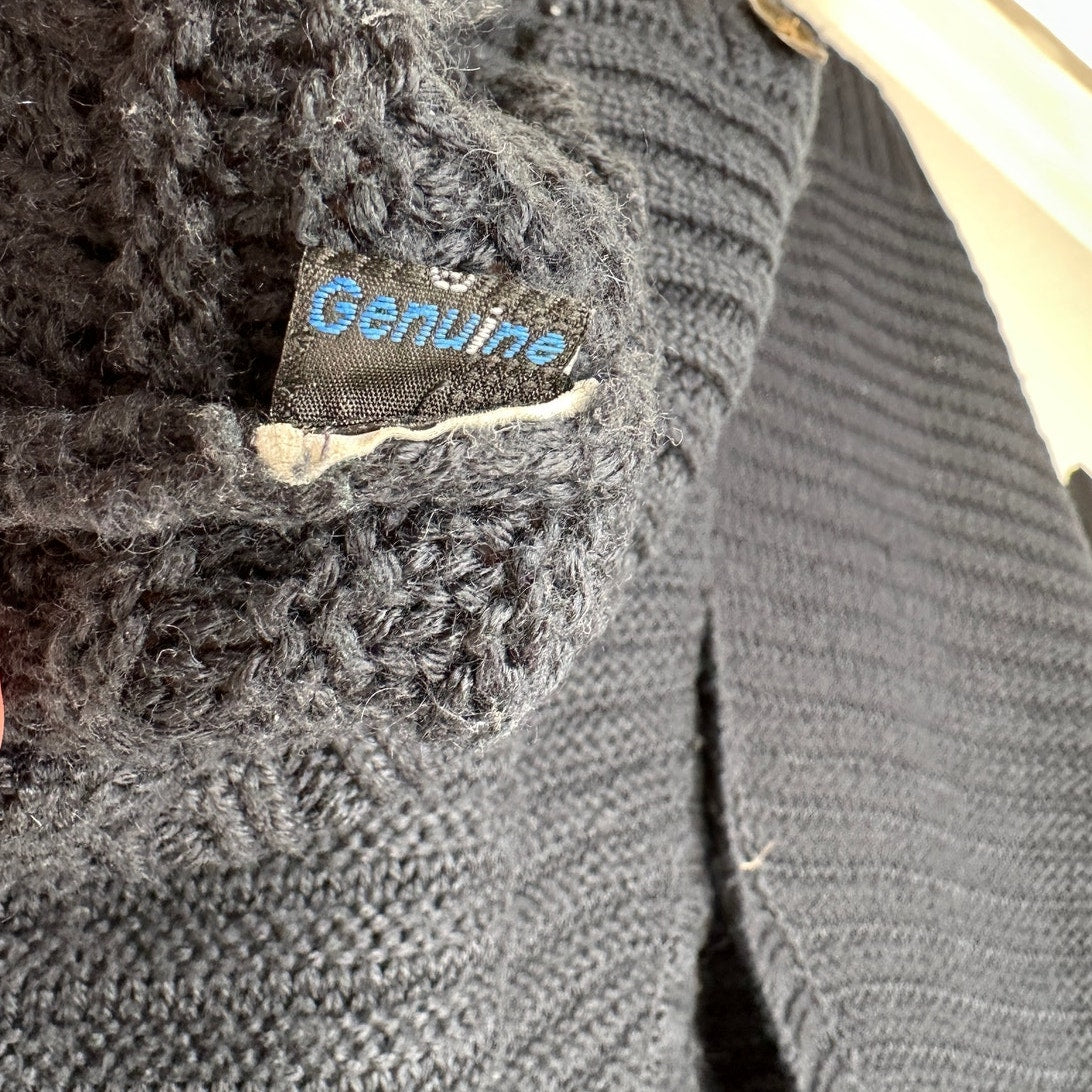 Volcom Black Cardigan Gold Studded Sleeves Gold Buttons