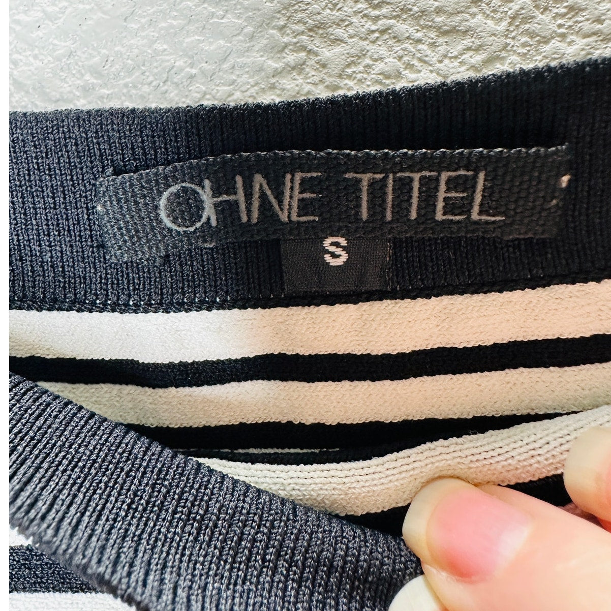 Ohne Titel Black & White Stripe High Rise Bodycon Flare Mini Skirt S