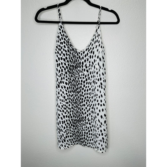 Reformation Black & White Ventura Cheetah Slip Dress XS