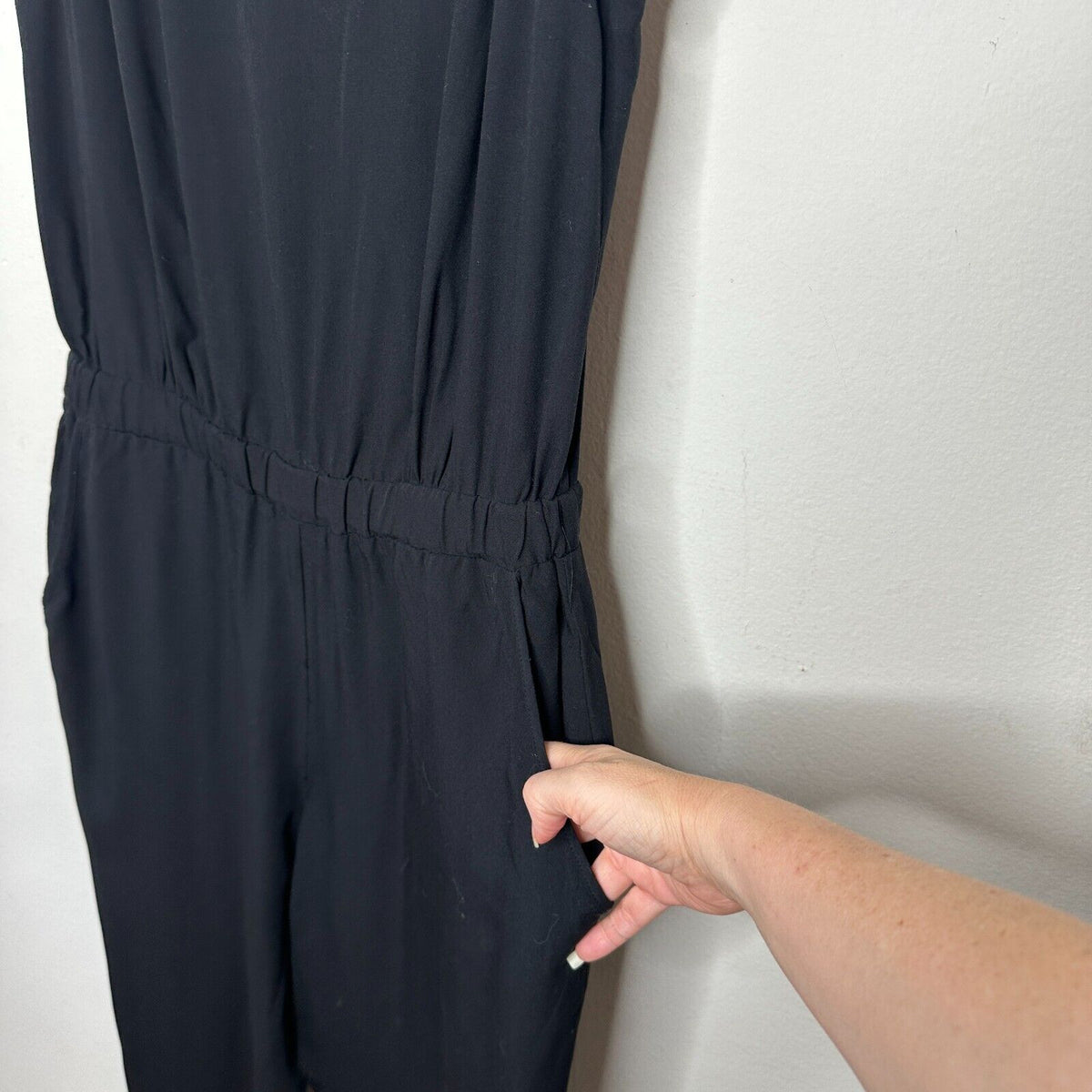 Jack Black Rayon Overall Jumper V-Neck Elastic Waist Side Slash Pockets Small