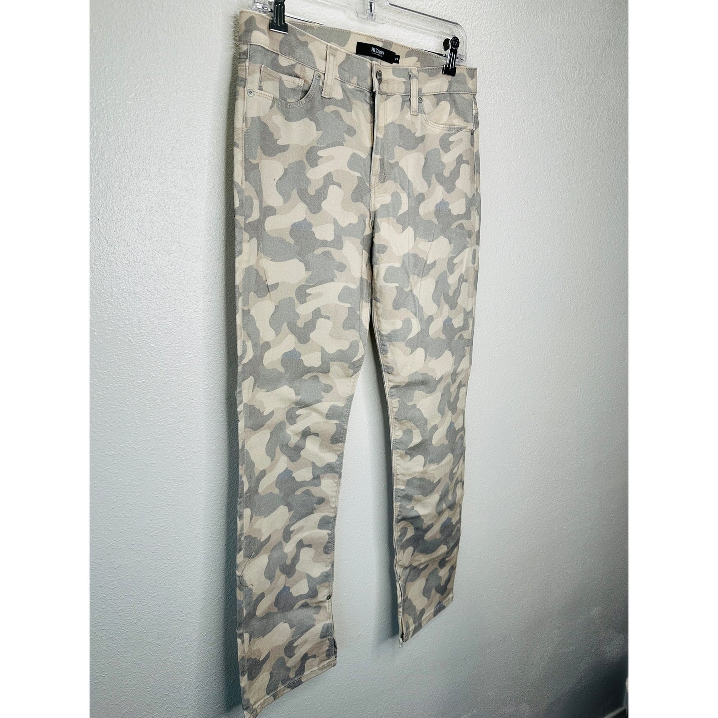 Hudson Nico Peyote Camo Mid-Rise Split Ankle Front Zip Jeans 29