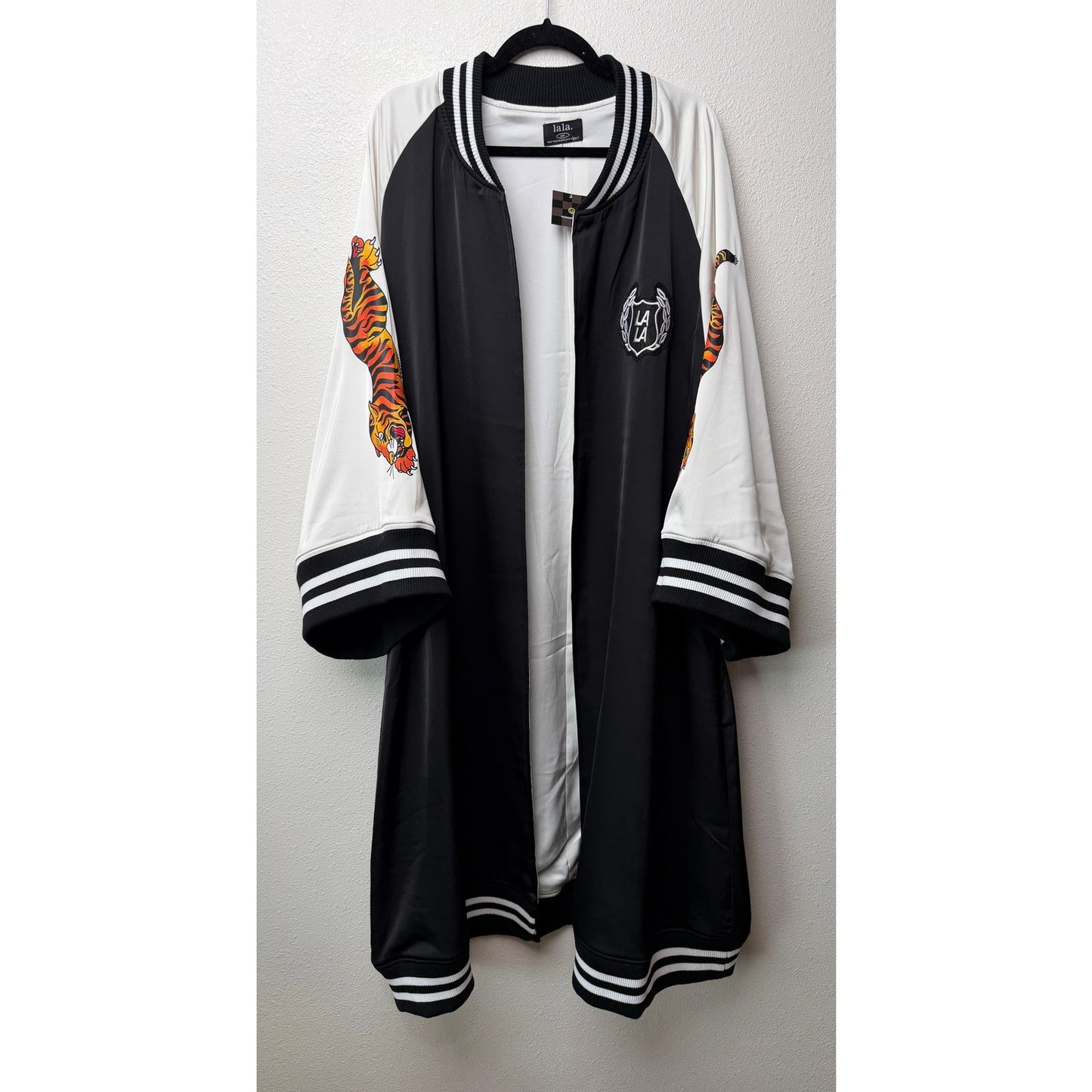 NWT Dressed in Lala Black Kimono Bomber Women's S/M
