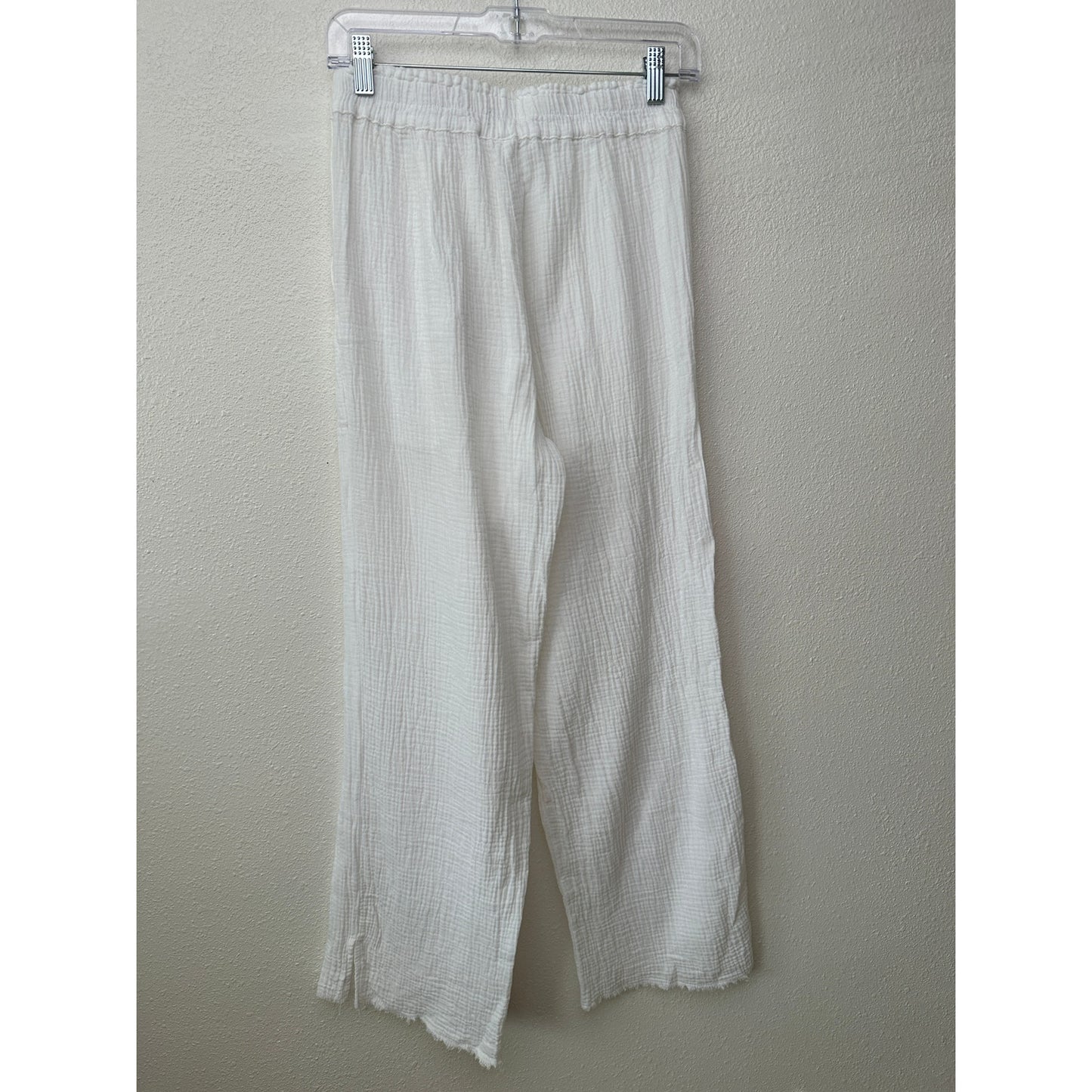 Rails Leon White Gauze Wide Leg Pants Elastic Waist US S