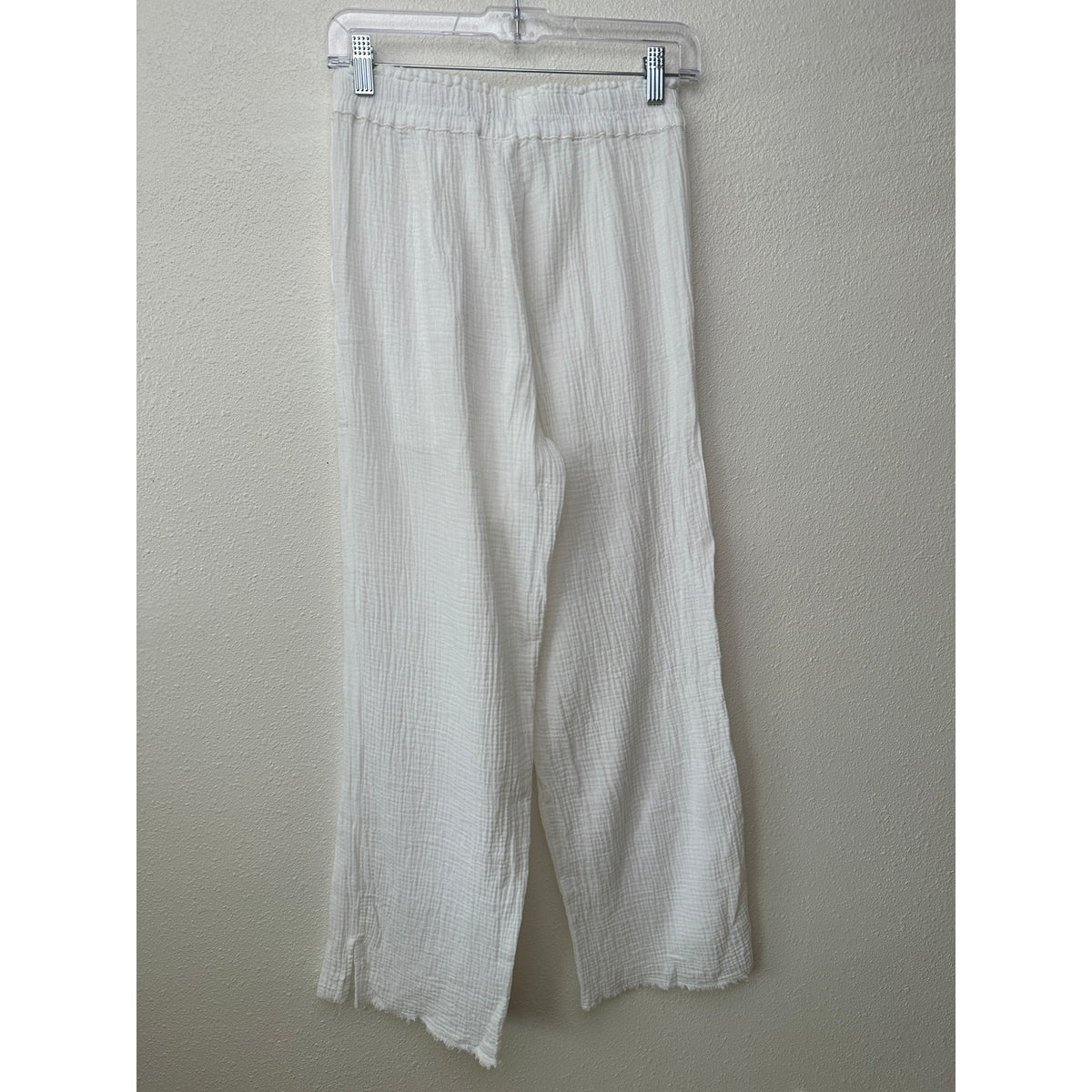 Rails Leon White Gauze Wide Leg Pants Elastic Waist US S