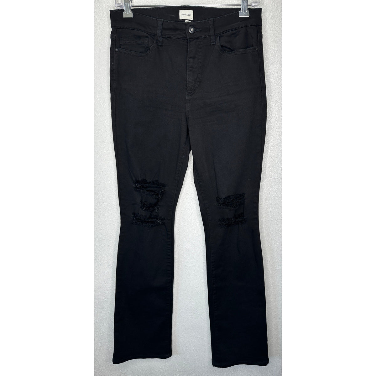 Sneak Peak Black Distressed Knee Bootcut Jeans 29