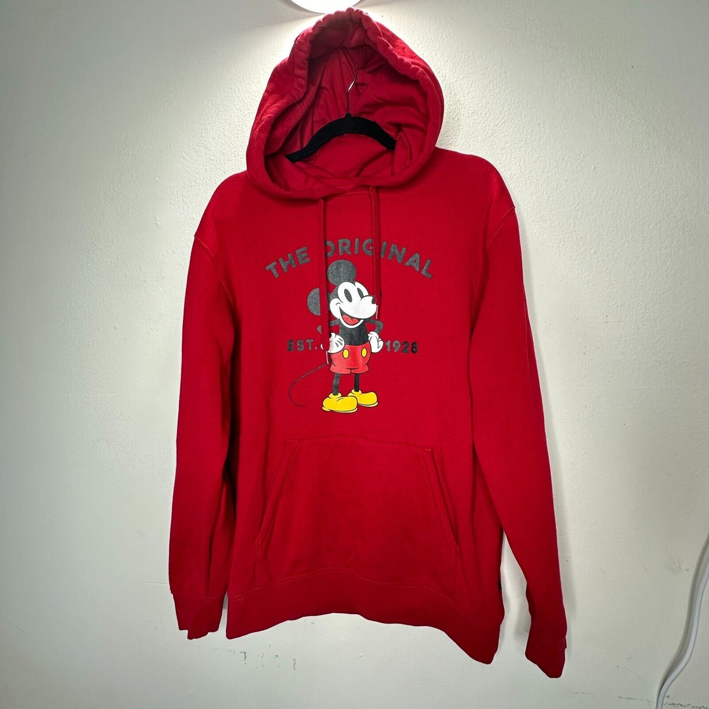 Disney X Vans Red Mickeys 90 Anniversary Front Pocket Pullover Fleece Hoodie M