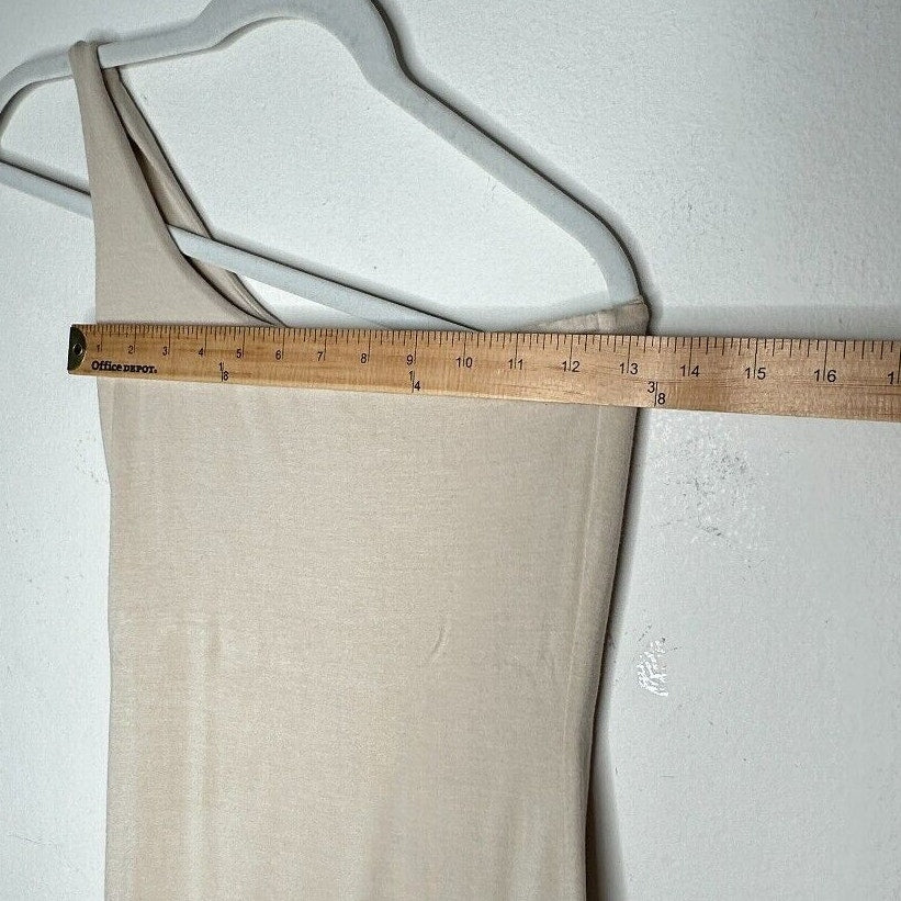 Re Ona Ivory Sophia One Shoulder Sexy Bodycon Knit Lined Midi Dress Medium