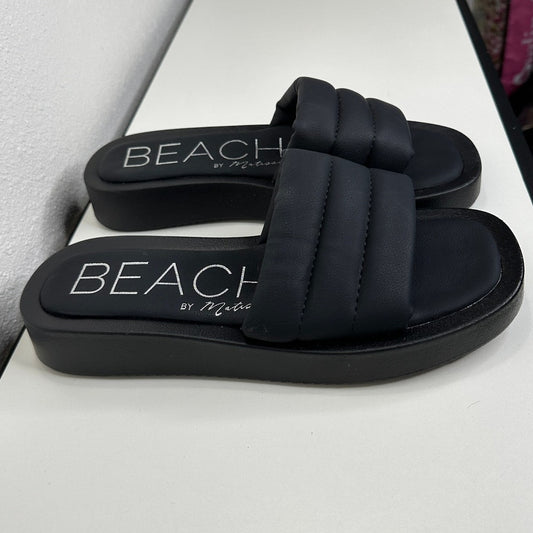 Beach by Matisse Black Pax Slide Puffy Strap Sandal 8