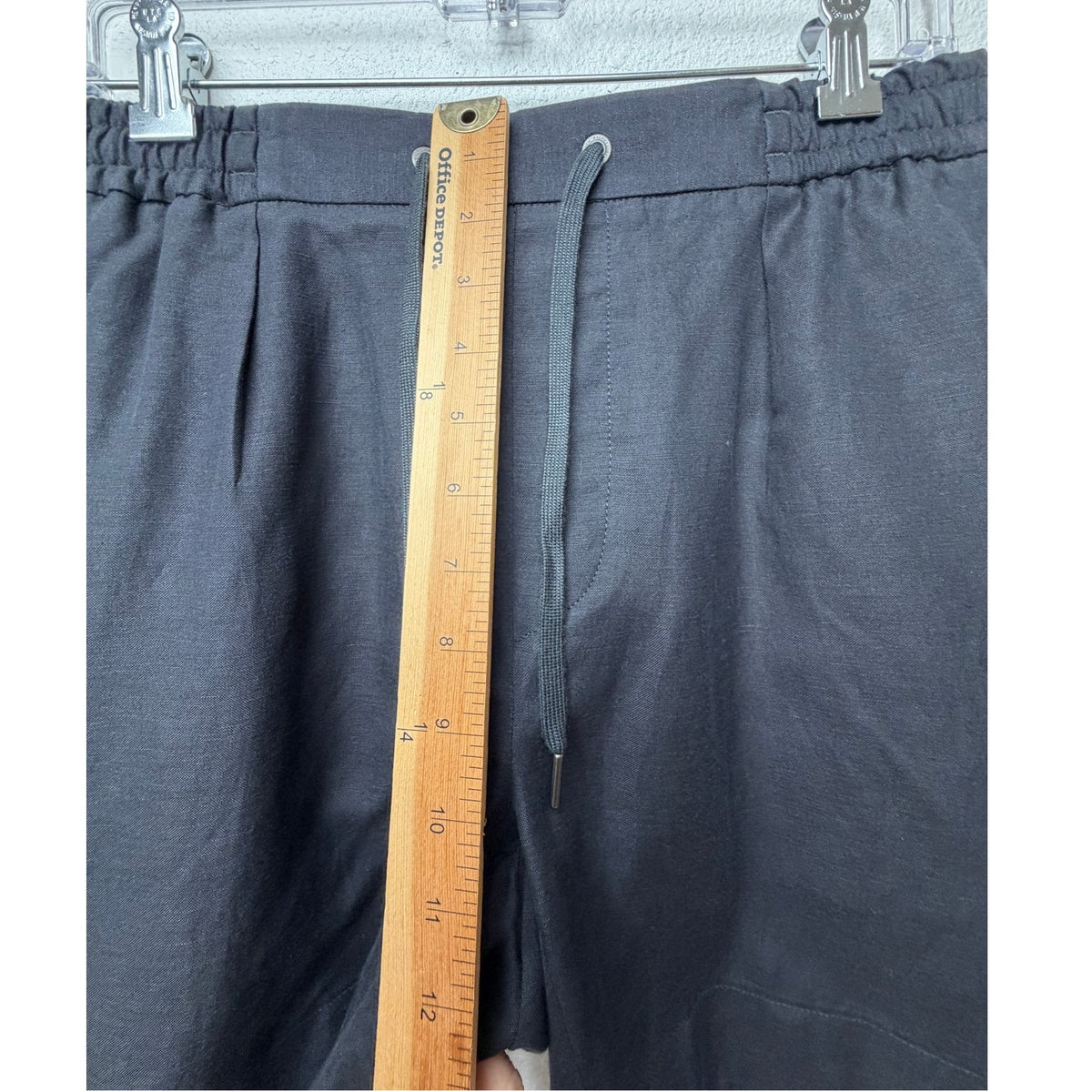 Ralph Lauren Purple Label Black Linen Pleated Drawstring Shorts Men's US M
